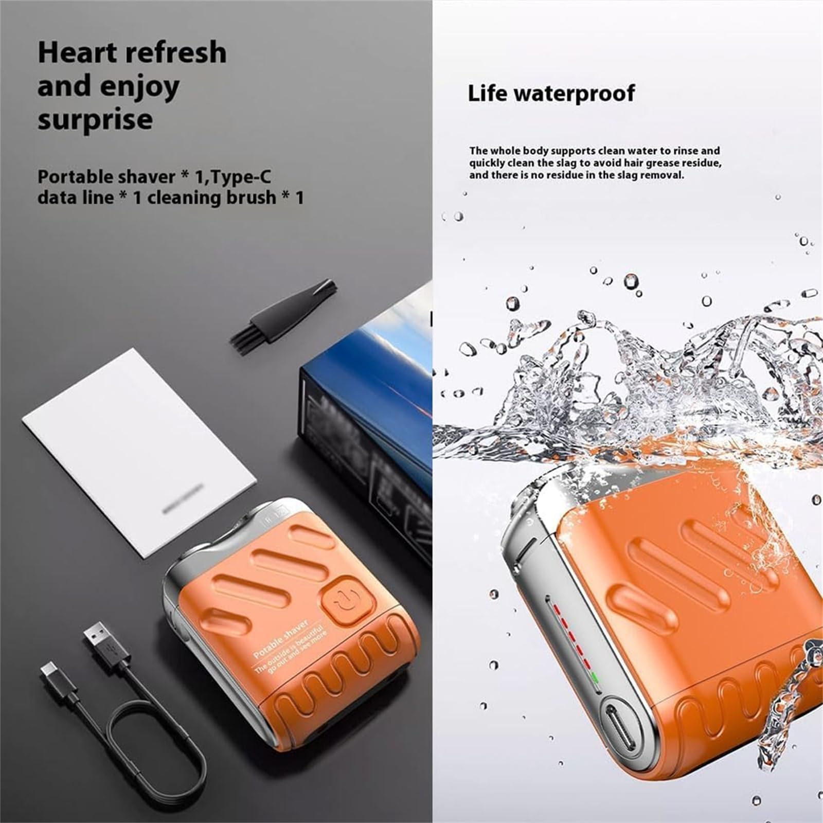Portable Electric Beard Trimmer for Men - IPX7 Waterproof Travel Shaver with Double-Ring Magnetic Cutter, Mini Suitcase Design - Perfect for Business Trips, Gym, Camping & Daily Grooming (White)