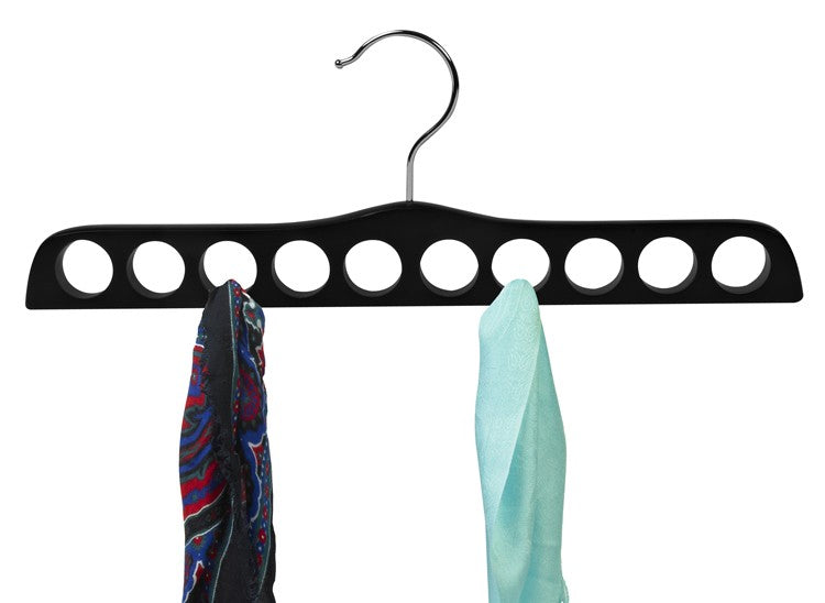 Premium Black Wooden Scarf Hanger - Organize & Display Your Scarves in Style - Perfect for Closet, Bedroom, or Entryway Storage