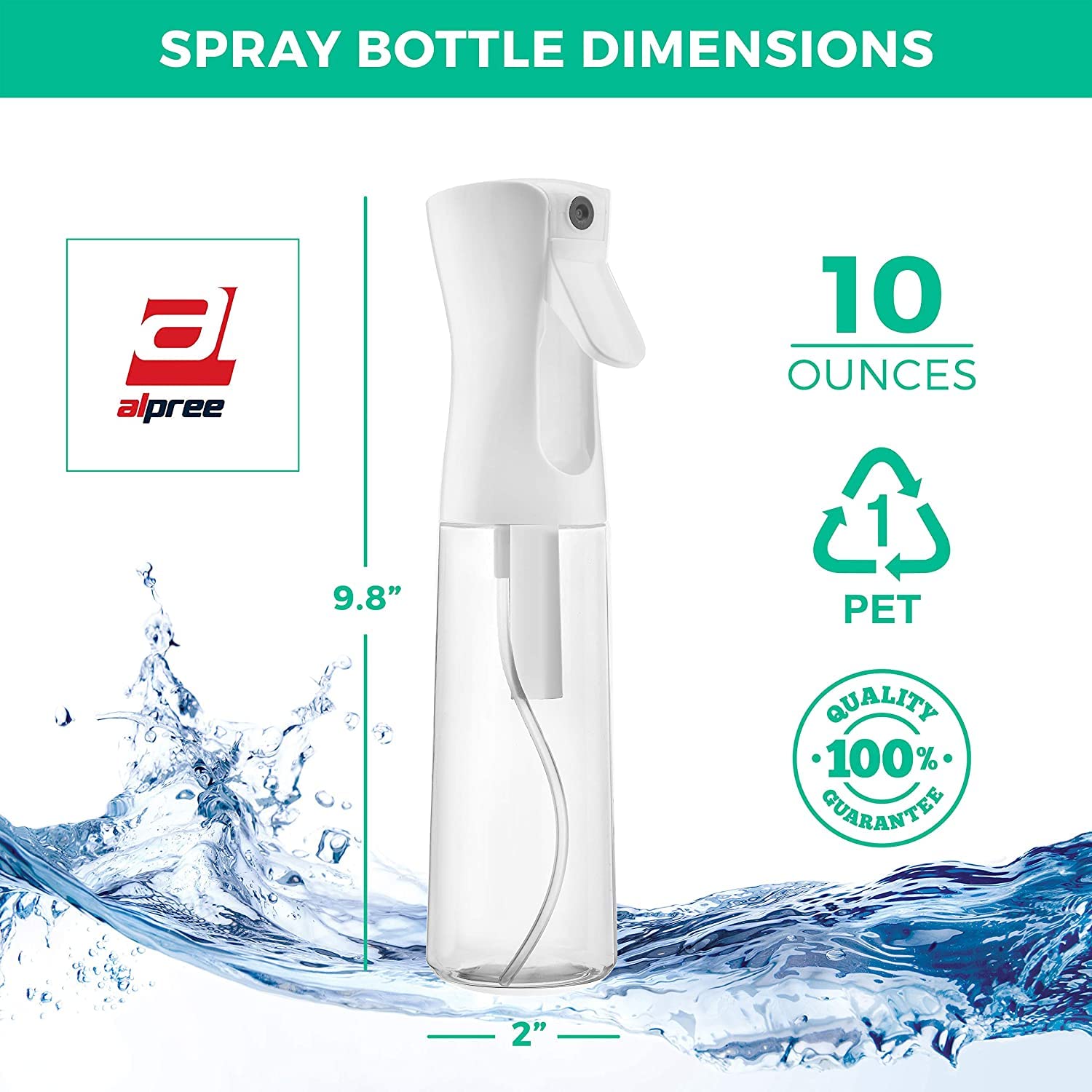BA Professional Continuous Water Mister Spray Bottle - 300ml Fine Mist Hair Sprayer for Curly Hair, Hairstyling & Morning Routine | Empty Refillable Trigger Bottle for Salon, Plants Cleaning & Home Use (Multi Color)