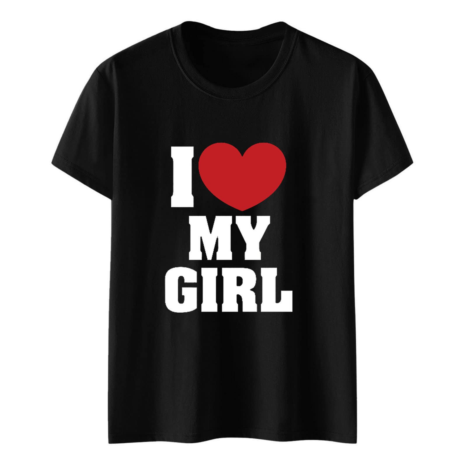 Valentine's Day Men's Soft Love Letter Printed Short Sleeve T-Shirt - Casual Western Style Red Dress Shirt for Date Night & Romantic Occasions