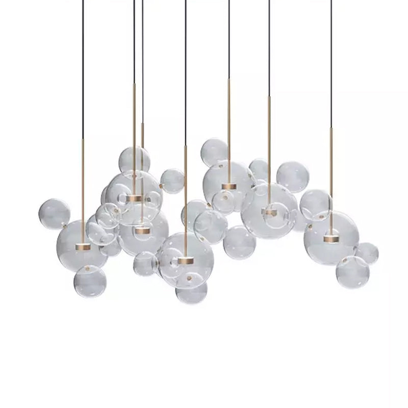 Murlamp Bubble Pendant Light - Modern Glass Globe Ceiling Fixture for Dining Room, Kitchen Island & Bedroom Lighting | Dimmable LED Hanging Lamp for Home Decor