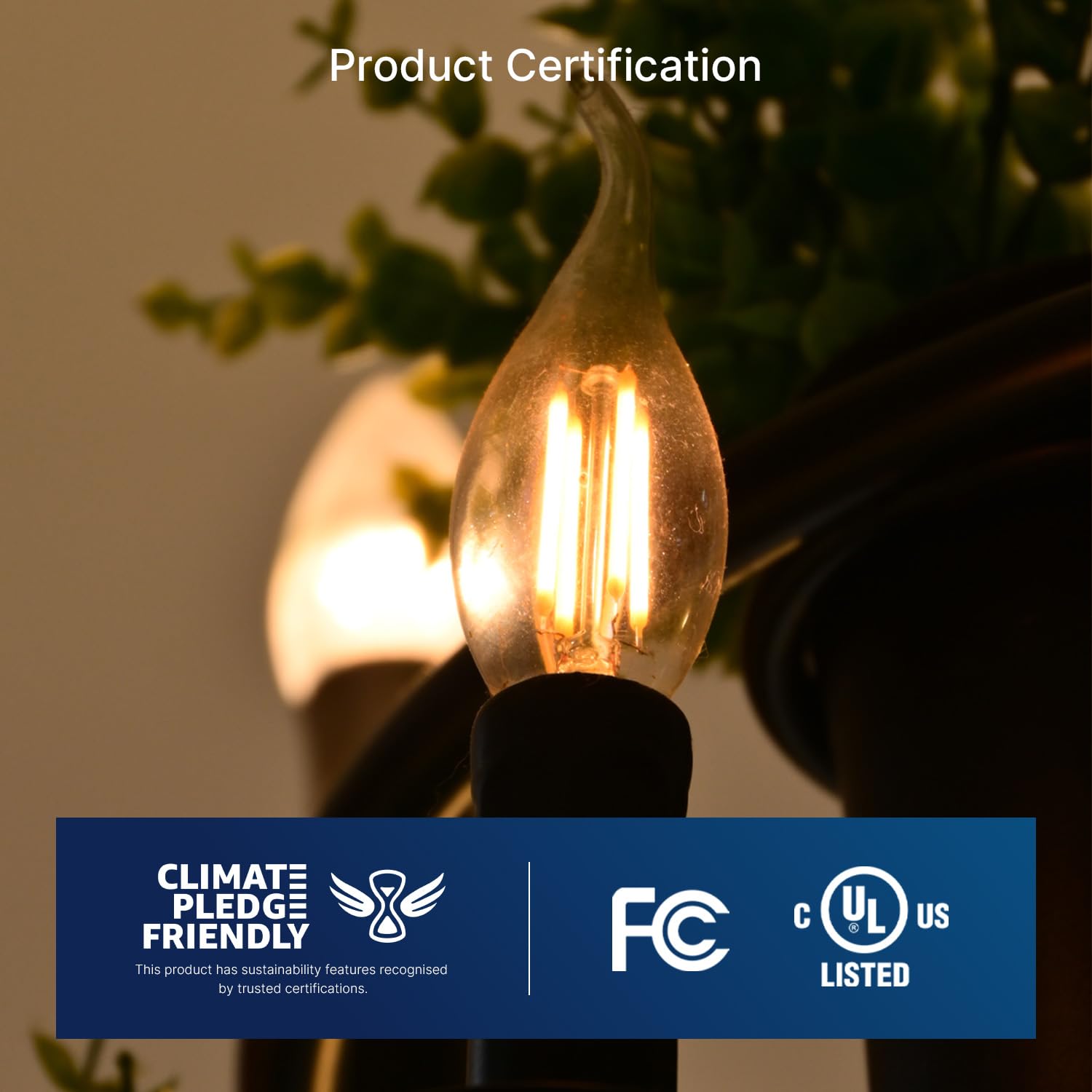 FLSNT 60W Equivalent LED Chandelier Light Bulbs - Dimmable CA11 Candelabra Bulbs with Clear Filament, E26 Medium Base, 2700K Soft White (6 Pack) - Perfect for Dining Room Chandeliers, Pendant Lights & Vintage Fixtures
