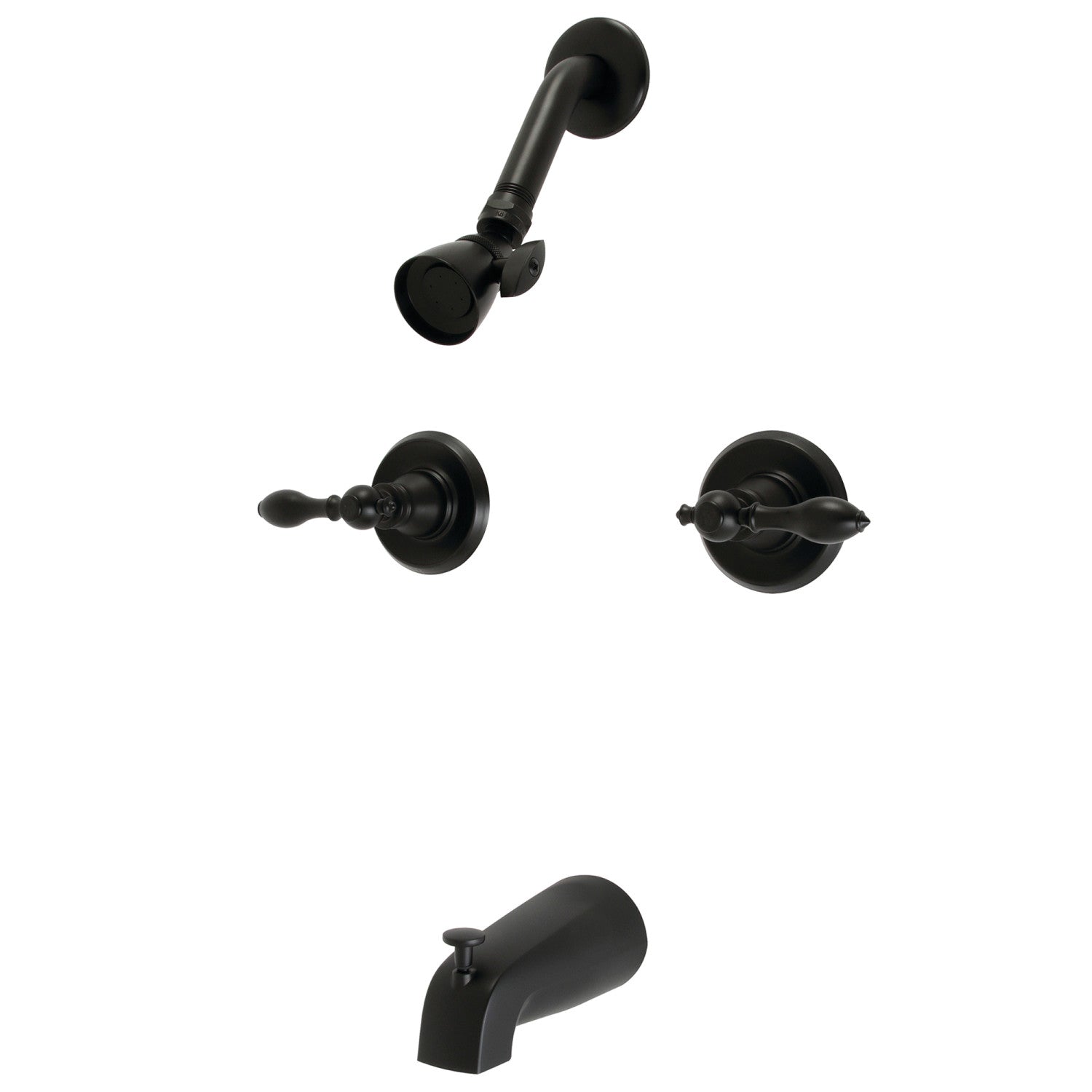 American Classic KB240ACL Double Handle Tub and Shower Faucet in Matte Black - Perfect for Bathroom Renovation and Modern Home Decor