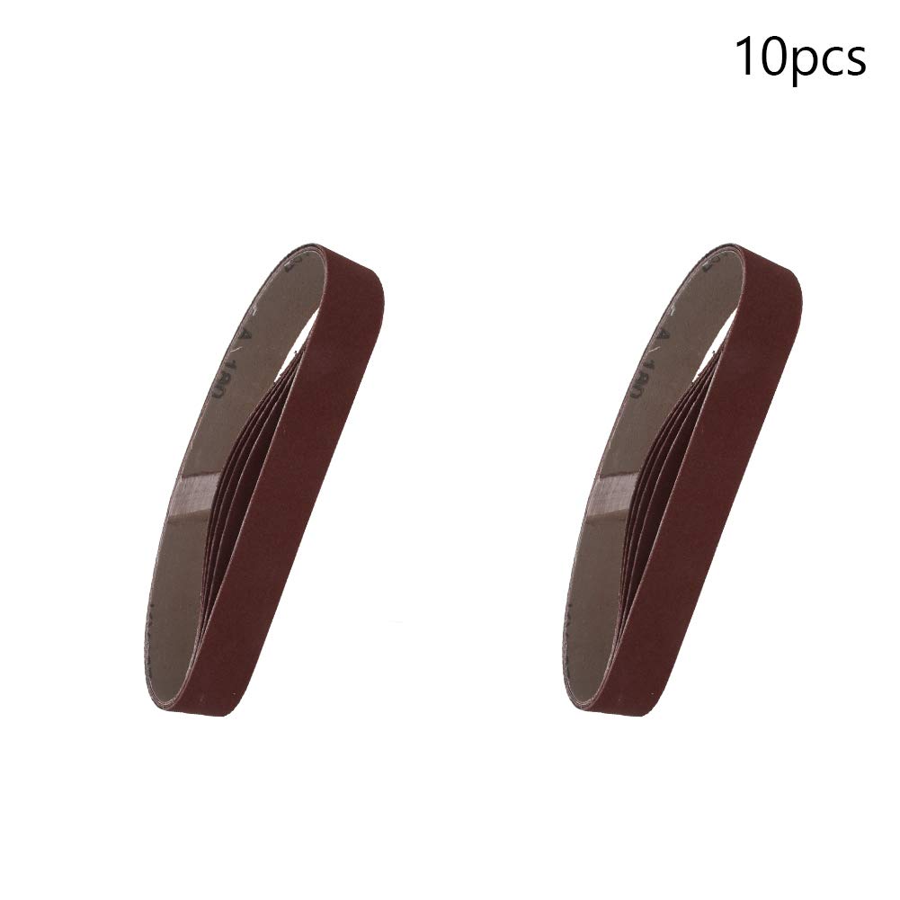 Utoolmart 1.2x21 Inch 180 Grit Aluminum Oxide Sanding Belts - 10 Pack for Wood Finishing, Metal Polishing & Drywall Sanding | Compatible with Portable Belt Sanders & Sharpening Tools | Durable Abrasive Paper for DIY Projects & Professional Use