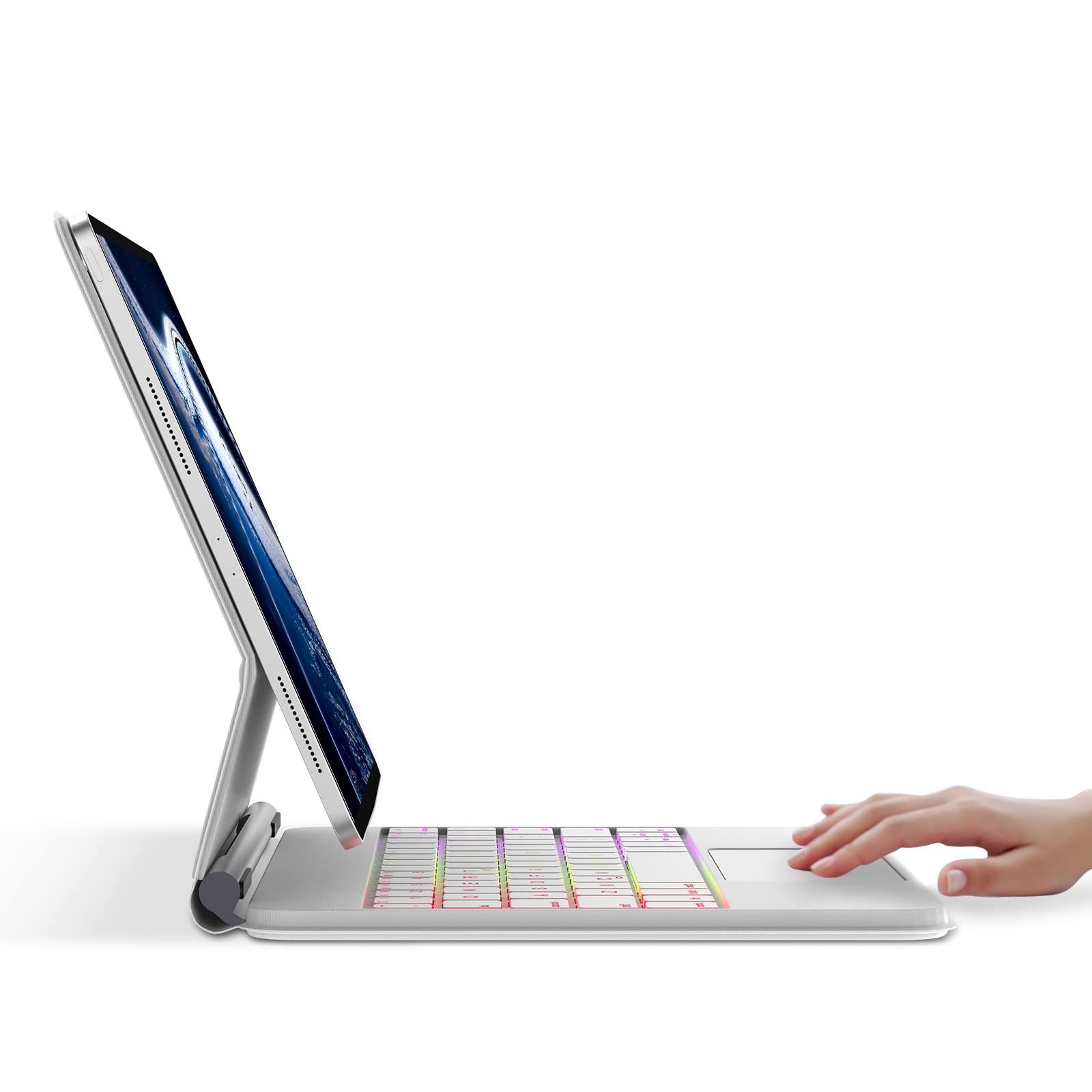 KVAGO Bluetooth Keyboard Case for iPad Air 11-inch (M2 2024)/10.9-inch (5th & 4th Gen) & iPad Pro 11'' (1st/2nd/3rd Gen) - Slim Protective Cover with Backlit Keys | Perfect for Work, Travel & Study (Pearl White)