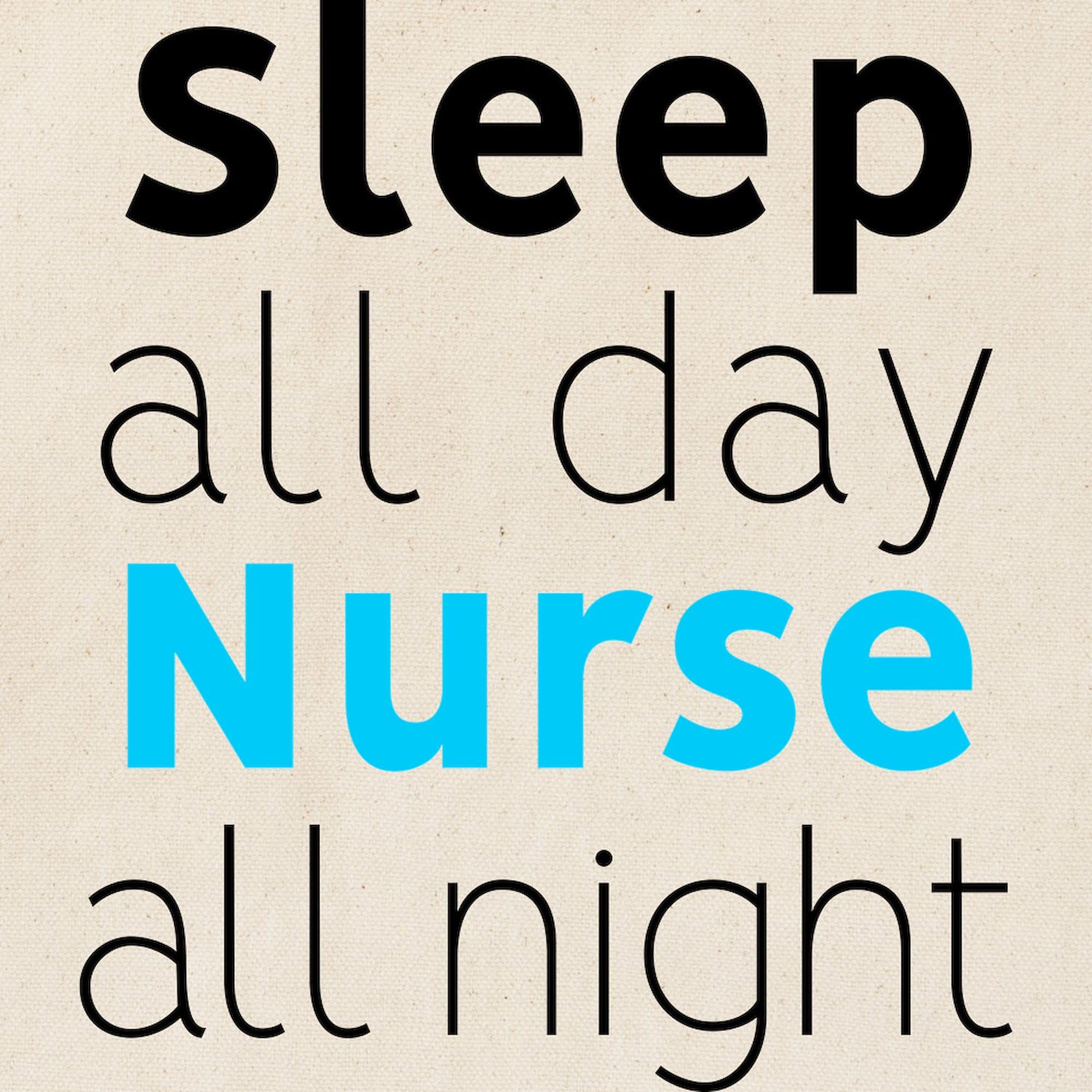 Sleep All Day Nurse All Night Tote Bag - Natural Canvas Reusable Shopping Bag for Nurses, Medical Professionals & Healthcare Workers - Perfect for Work, Groceries & Everyday Use