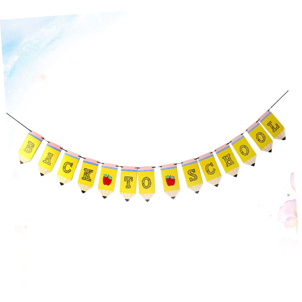 STOBAZA First Day of School Decorations - 12 Pack Party Pull Flags & Banners for Back to School Season - Perfect for Classroom Decor, Welcome Back Parties & Photo Booths
