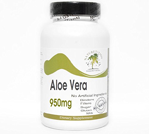 Aloe Vera 950mg Supplement - 200 Capsules | Natural, No Additives | Naturetition | Supports Digestion & Skin Health for Daily Wellness