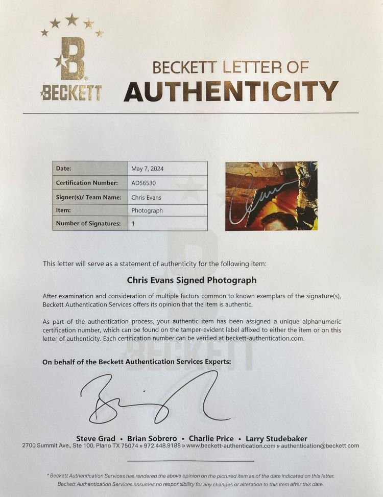 Authentic Chris Evans Signed 16x20 Captain America Collage Photo with BAS COA - Perfect for Marvel Fans, Collectors & Home Theater Decor