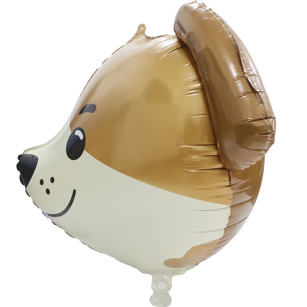 4D Animal Dog Head Shaped Balloons - 4 Pack 22'' Brown Cartoon Dog Foil Balloons for Puppy Birthday Party, Baby Shower, Dog Themed Decorations & Pet Celebration Supplies | Perfect for Indoor & Outdoor Decor, Photo Backdrops, and Festive Events