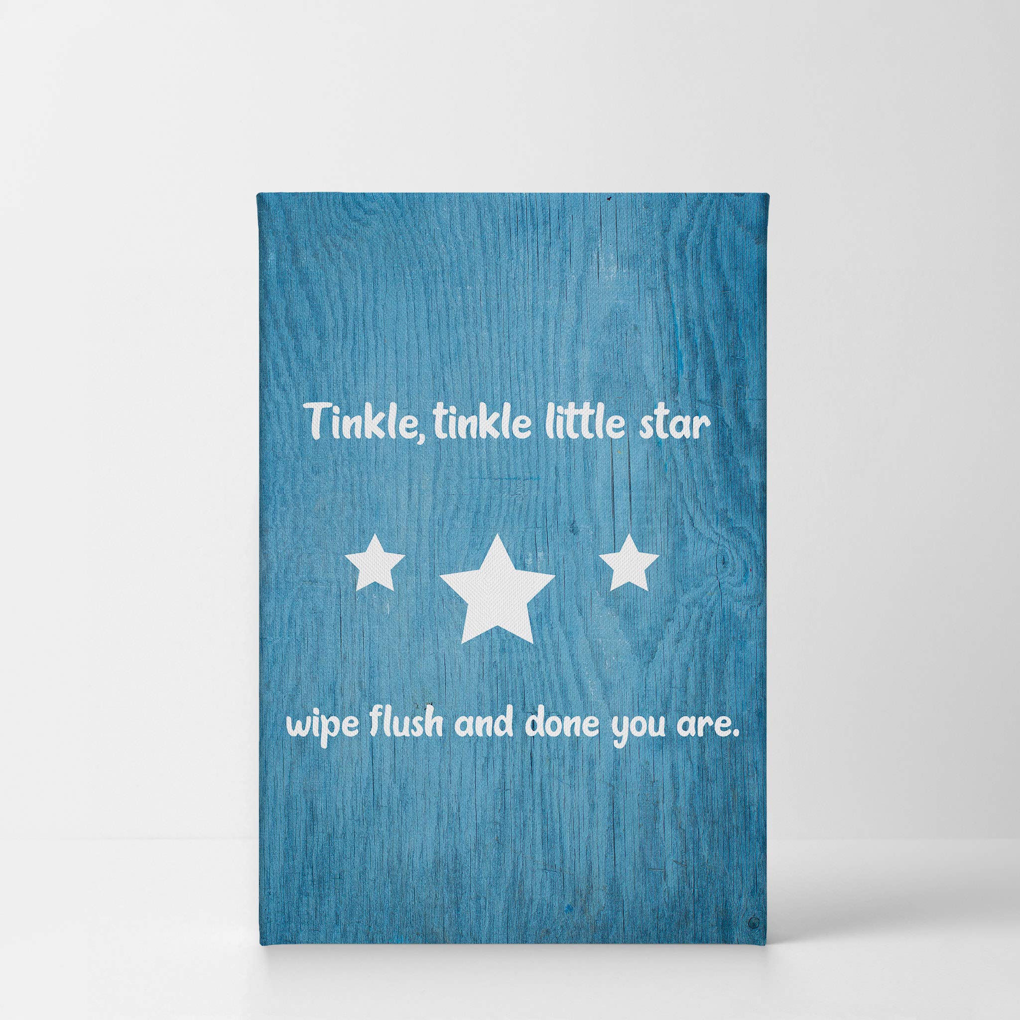Smile Art Design 'Tinkle Tinkle Little Star' Funny Bathroom Canvas Print - 36x24 Inch Ready to Hang Bathroom Wall Decor for Kids & Nursery - Made in USA | Perfect for Baby Showers, Children's Bathrooms & Playroom Decor