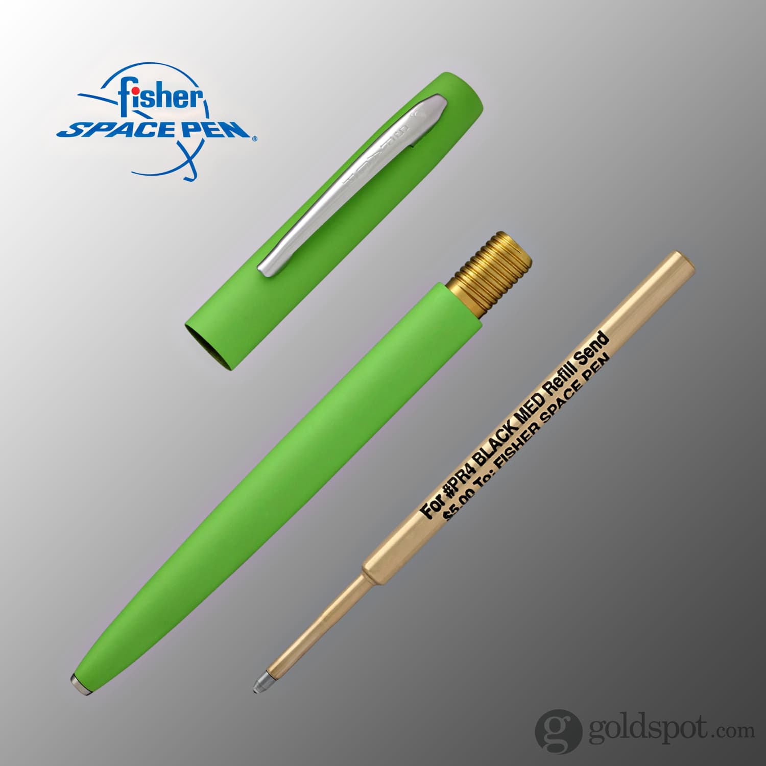 Fisher Space Pen Cap-O-Matic Ballpoint Pen - Matte Green Powder Coated - Durable, Refillable & Smooth Writing - Perfect for Office, Travel & Outdoor Adventures
