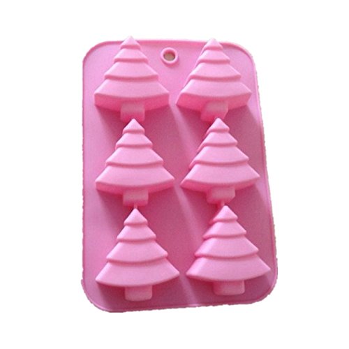 Allforhome 6-Piece Christmas Tree Silicone Soap Molds Set - Pine Tree Muffin Cups for Handmade Soap, Polymer Clay, Jelly, Biscuit & DIY Crafts | Perfect for Holiday Baking, Soap Making & Christmas Decorations