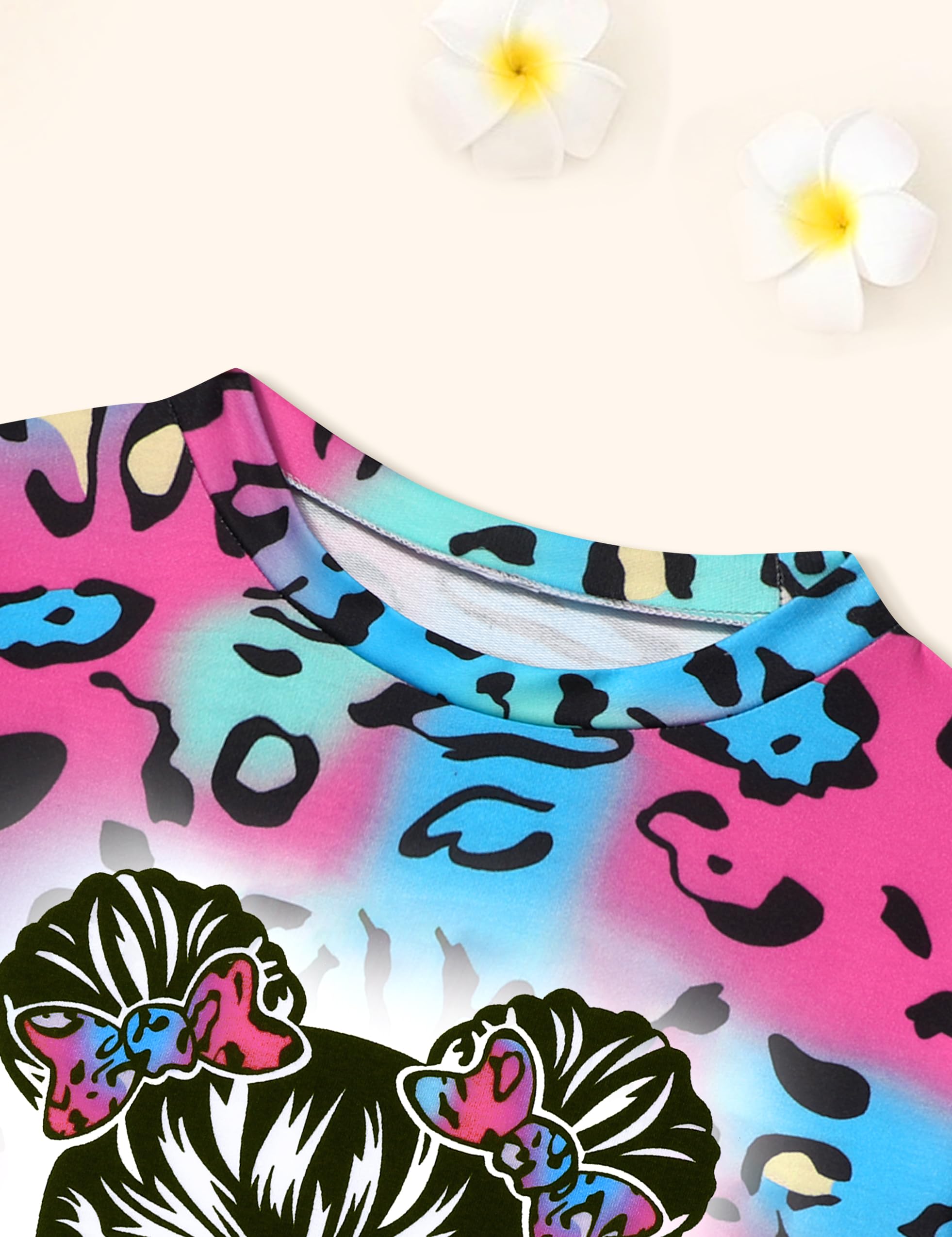 Tie Dye Sweatsuit 2-Piece Set for Toddler Girls - Cute Graphic Pullover Top & Pants Outfit for Fall & Winter | Playdate, Preschool & Holiday Wear