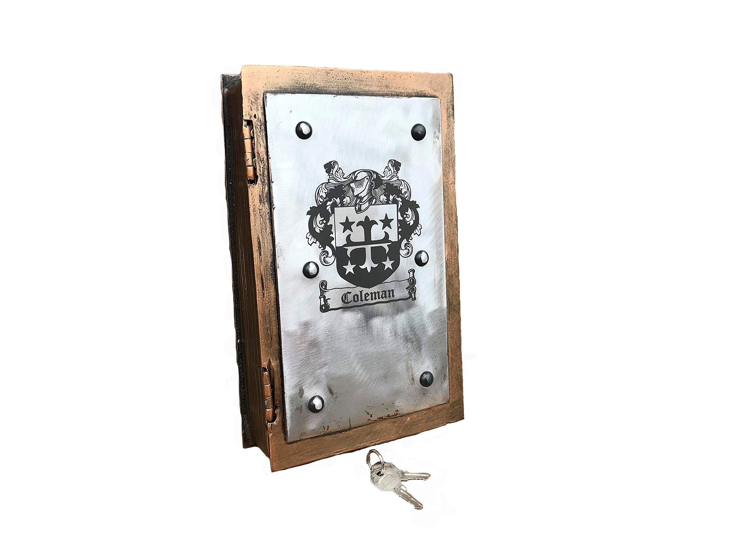 Engraved Metal Book with Lock & Key - Hidden Secret Compartment - Personalized 6th Anniversary Gift - Perfect for Romantic Surprises & Keepsake Storage