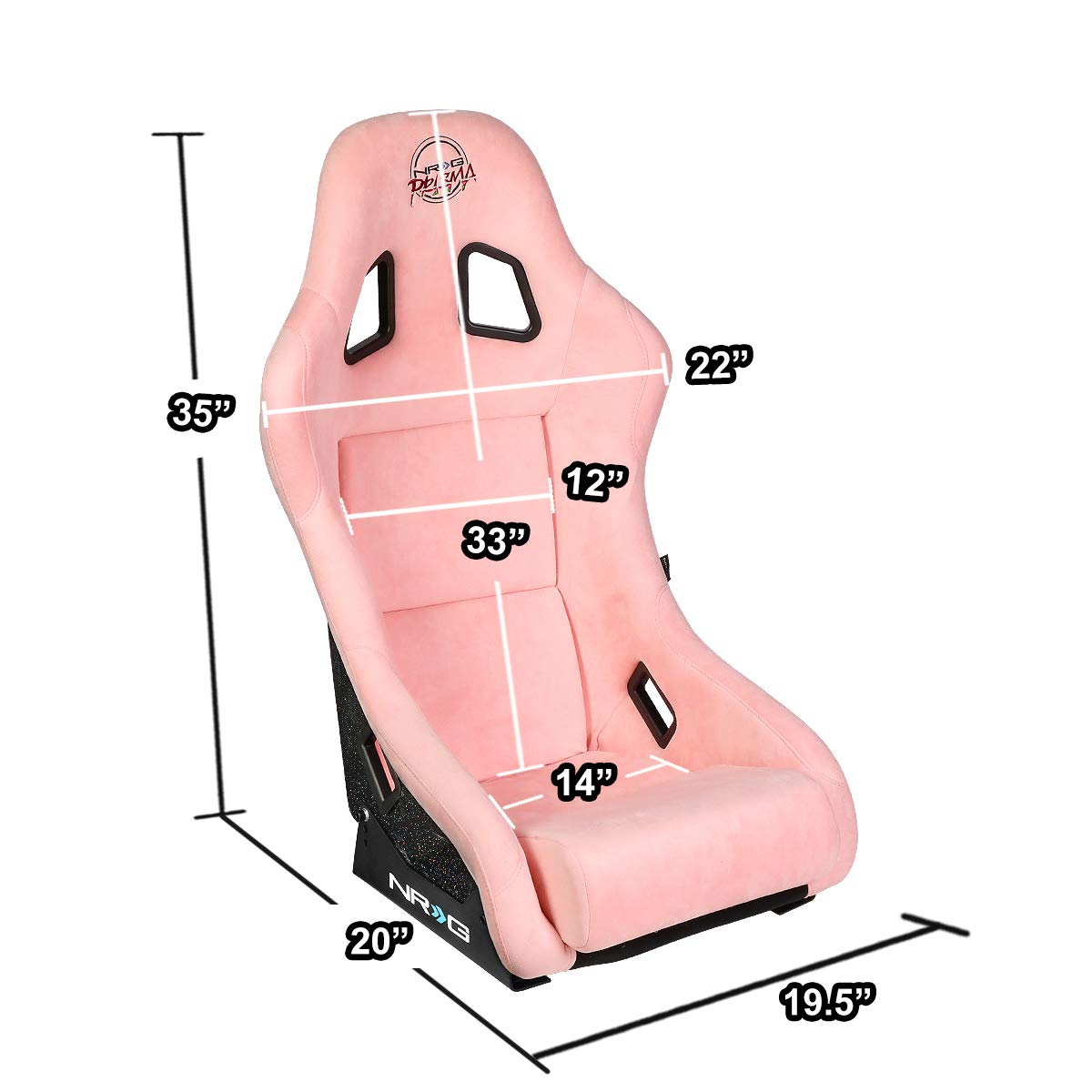 Auto Dynasty Fiberglass Pink Bucket Racing Seat with Side Mounts FRP-303PK (Medium) - Lightweight Performance Seat for Drifting, Track Racing & Car Enthusiasts