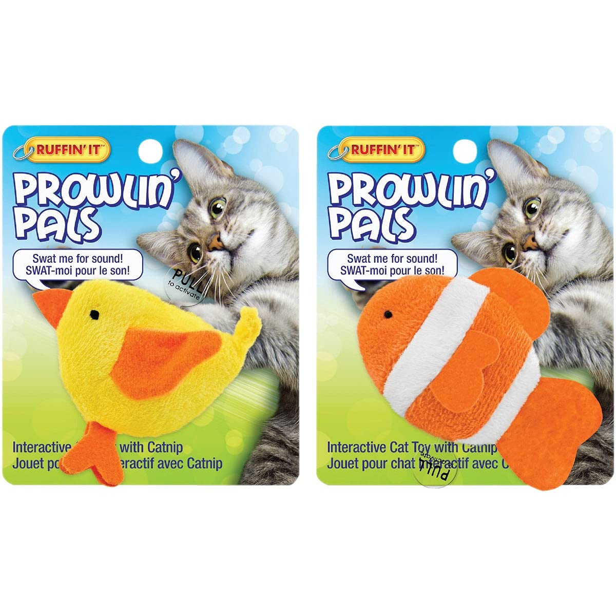 Ruffin It Prowling' Pals Interactive Cat Toy - Fun Feather Wand Toy for Kittens & Adult Cats - Perfect for Playtime, Exercise & Bonding