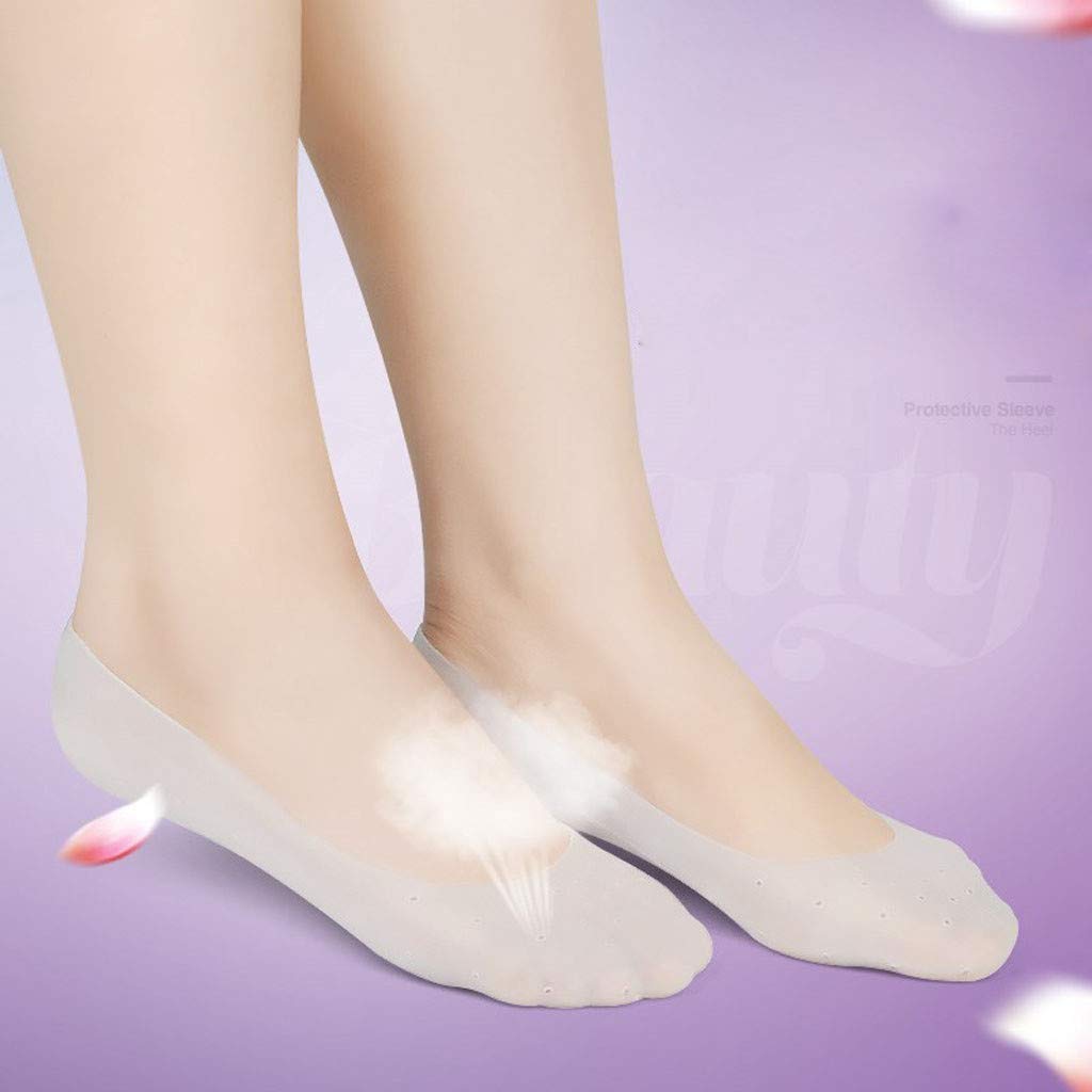 1 Pair Moisturizing Silicone Gel Foot Socks for Cracked Heels - Soft Fuzzy Slipper Socks for Women (Bulk Pack) - Perfect for Overnight Foot Care & Winter Comfort