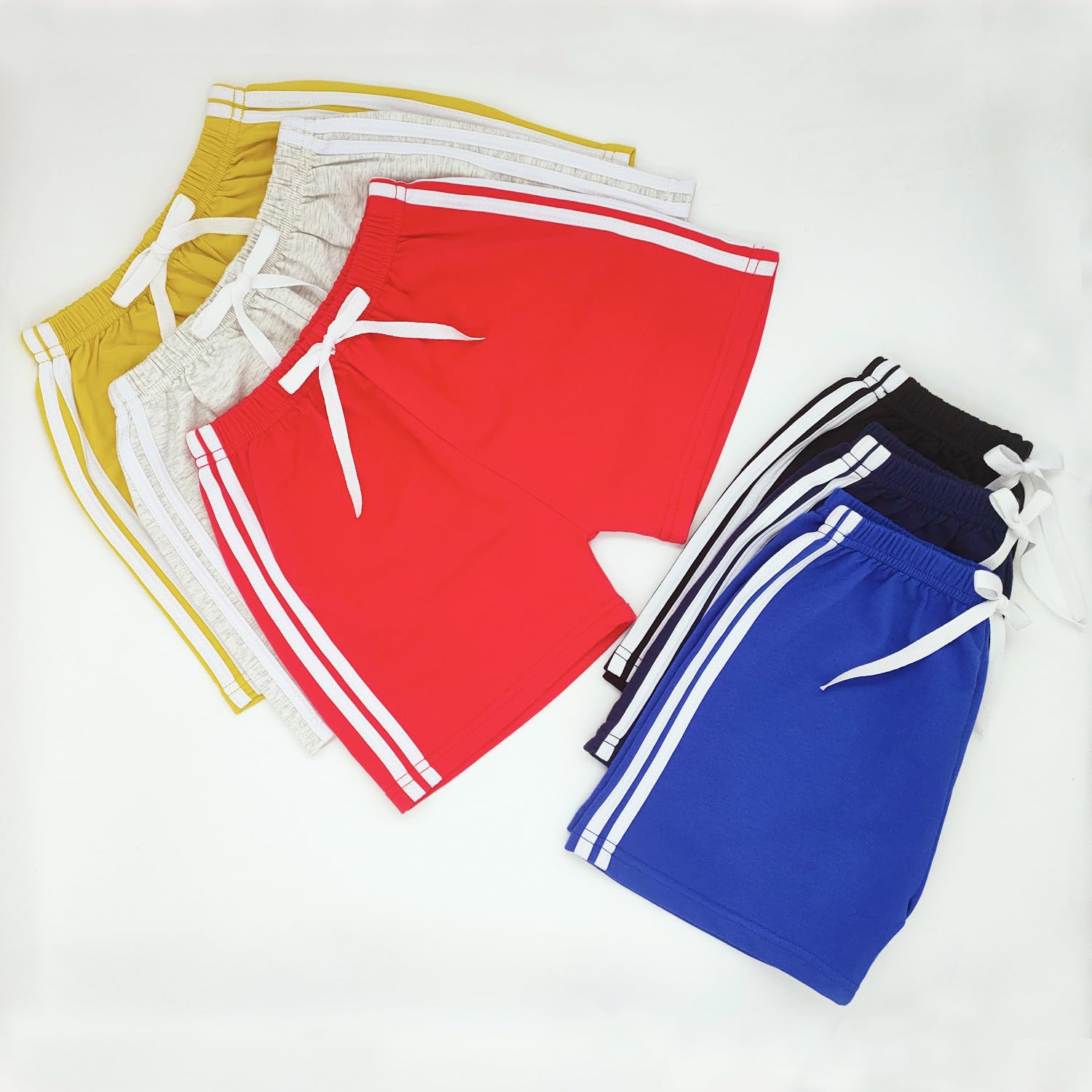 3 Pack Boys & Girls Active Running Shorts - Toddler Athletic Jogger Pants with Stripe for Summer Sports | Perfect for Playtime, Gym Class & Outdoor Adventures