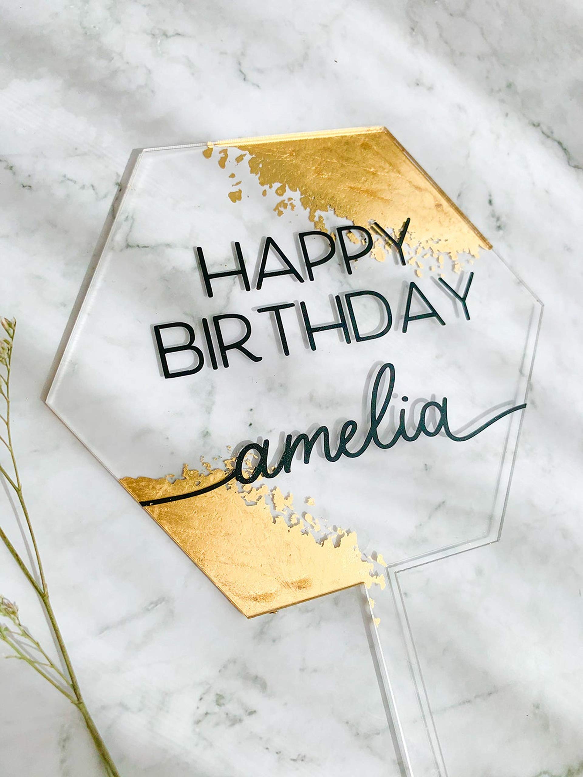 12PCS Hexagon Acrylic Cake Toppers - DIY Customizable Wedding Birthday Party Cake Decorations - Perfect for Anniversary, Baby Shower & Special Event Celebrations