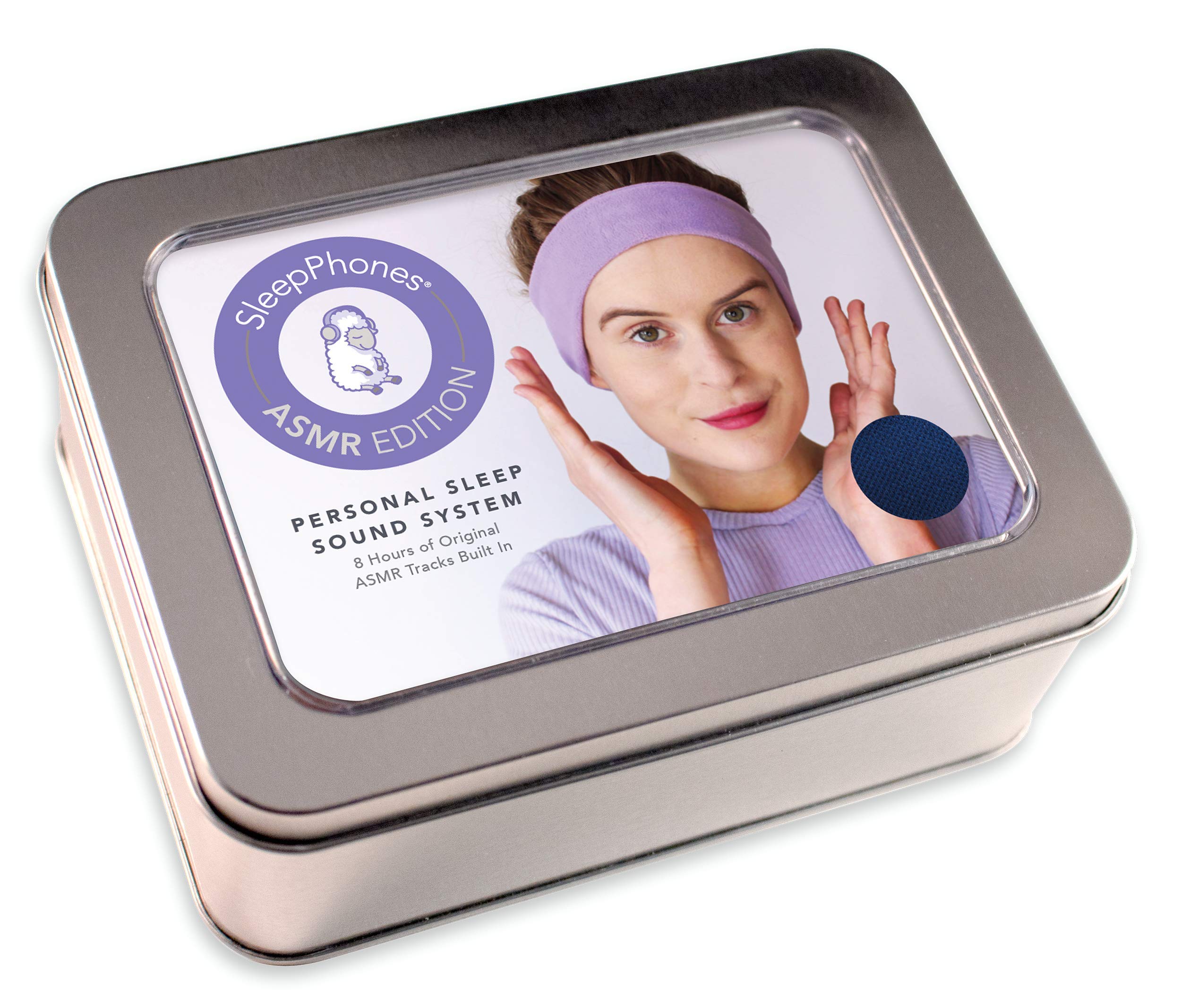 SleepPhones® ASMR Edition Headband with Built-in 8-Hour Relaxing ASMR Audio | Ultra-Thin Speakers in Soft Fleece Headband | Comfortable Sleep Headphones for Bed | Lavender Quiet Fabric (Small) - Perfect for Meditation, Yoga & Stress Relief