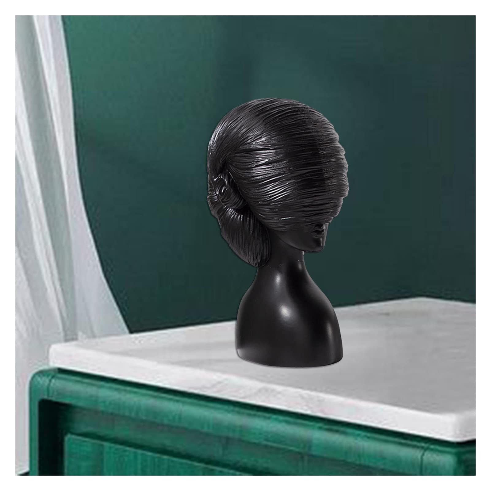 Nordic Abstract Women Statue Sculpture - Resin Art Carving Figurine for Home Decor, Bookshelf, Desk, Office | Cute Gift for Birthday, Housewarming, Wedding | Modern Minimalist Black Statue for Living Room, Bedroom, Study