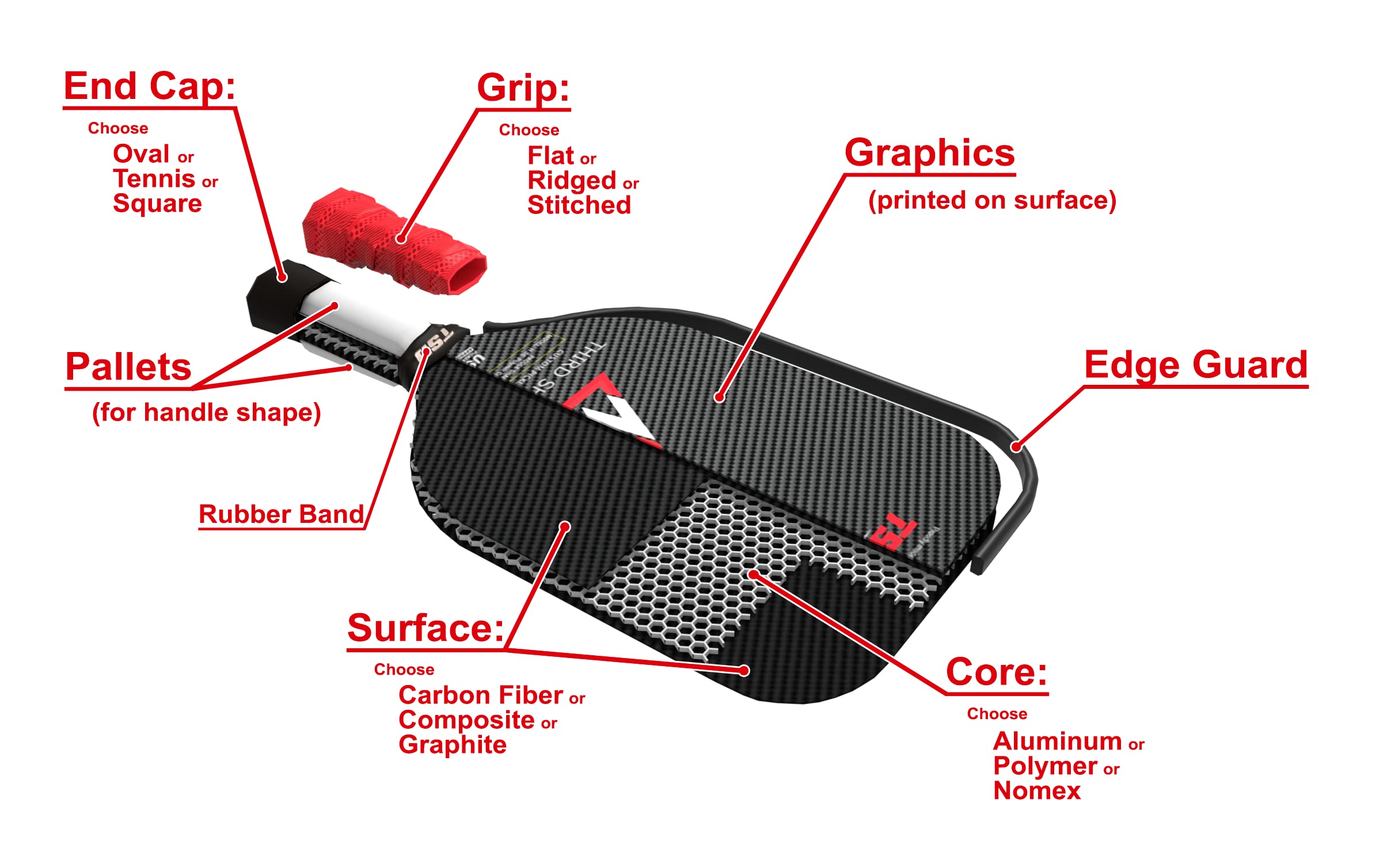 Premium Custom Pickleball Paddle - Chaos Wide Body Design | Lightweight & Durable for Competitive Play | Perfect for Tournaments, Recreational Games & Outdoor Sports
