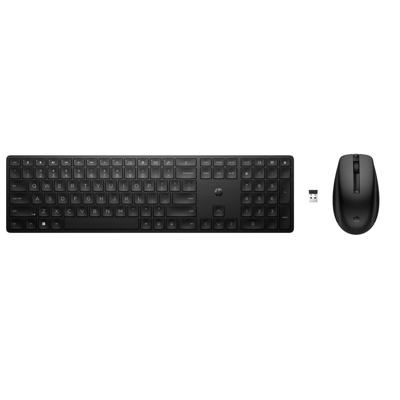 HP 655 Wireless Keyboard and Mouse Combo - 2.4GHz, QWERTZ German Layout, Black - Compatible with HP Pro X360 Fortis 11 G9 & ProBook 445 G9 Laptops - Perfect for Office Work, Home Computing & Remote Learning
