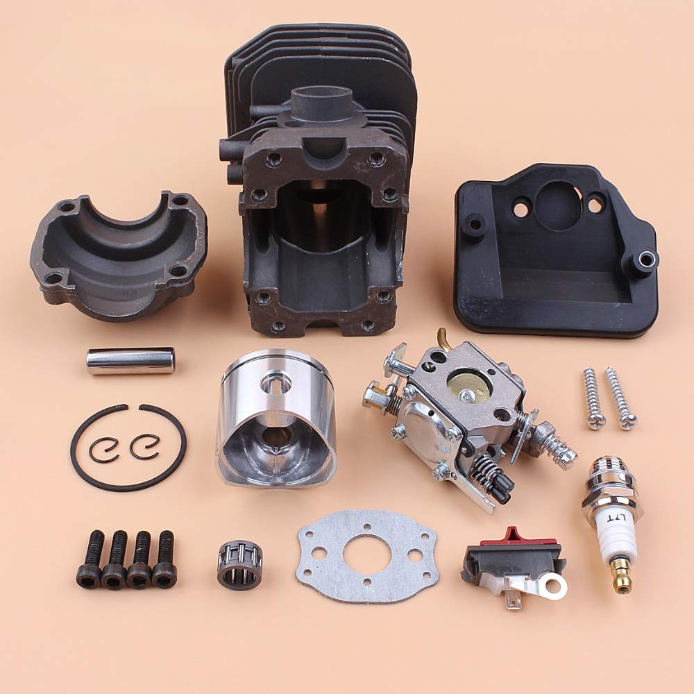 40mm Cylinder Piston Pan Screws Carburetor Carb Kit - Compatible with Husqvarna 142 141 137 136 Chainsaw - Engine Rebuild Set for Chainsaw Maintenance & Repair - Perfect for DIY Chainsaw Tune-Ups & Engine Overhauls