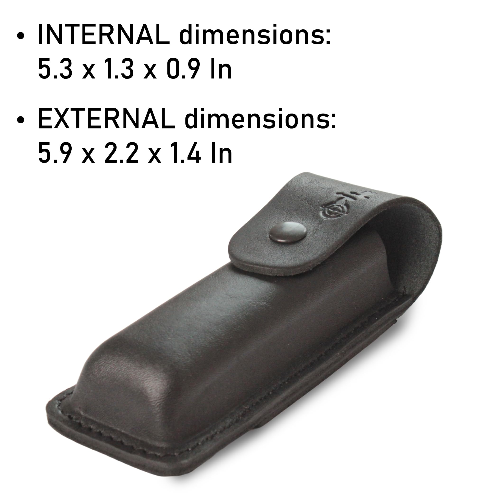 Premium Leather Folding Knife Sheath - Full Size Pocket Knife Holster for Large EDC Knives | Belt Loop for Vertical/Horizontal Carry | Secure Snap Closure Pouch for Multitools - Perfect for Camping, Hiking & Outdoor Adventures
