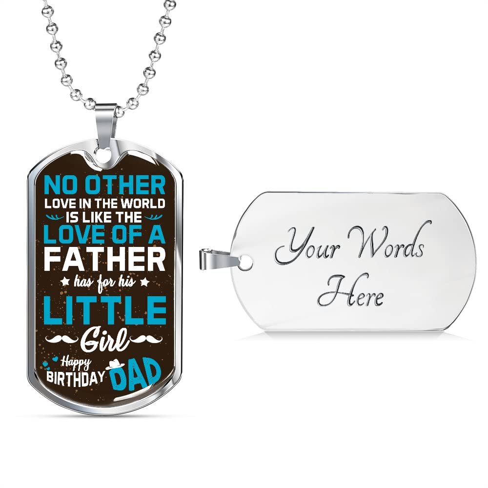 Personalized Dad Necklace - Custom Engraved Dog Tag Pendant with Gift Box | Thoughtful Father's Day & Birthday Gift from Daughter | Perfect for Special Occasions & Everyday Wear