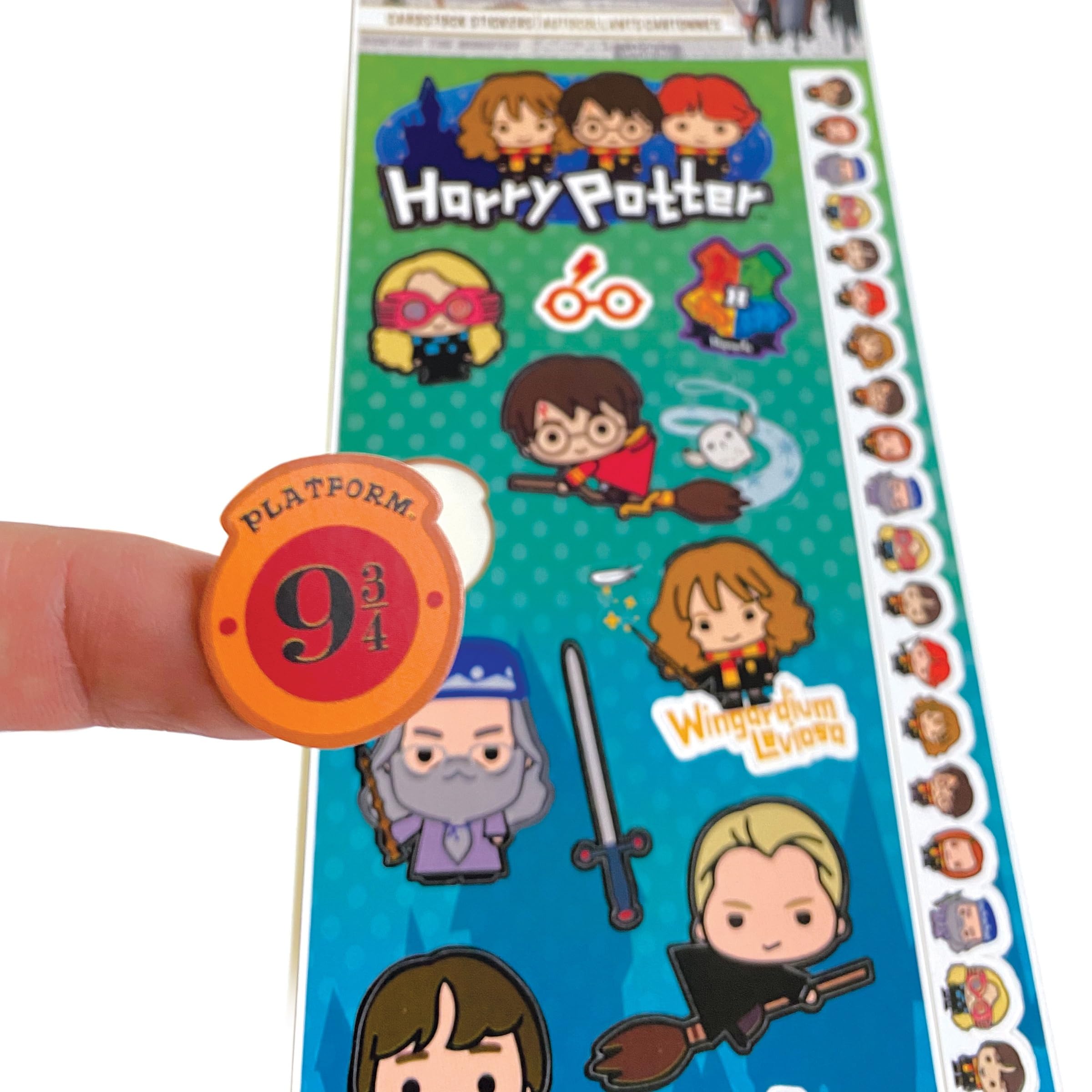 Harry Potter Cardstock Sticker Sheets 6-Pack - Chibi Character Stickers for Scrapbooking, Journaling, DIY Crafts & Collectibles | Perfect for Planners, Albums, Gift Wrapping & School Projects