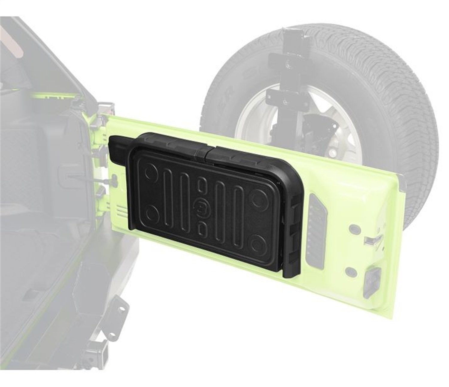 Bestop 5414001 RoughRider Tailgate Shelf for 2007-2018 Jeep Wrangler JK 2-Door & 4-Door Models - Heavy Duty Cargo Organizer for Off-Road Adventures & Camping Gear Storage