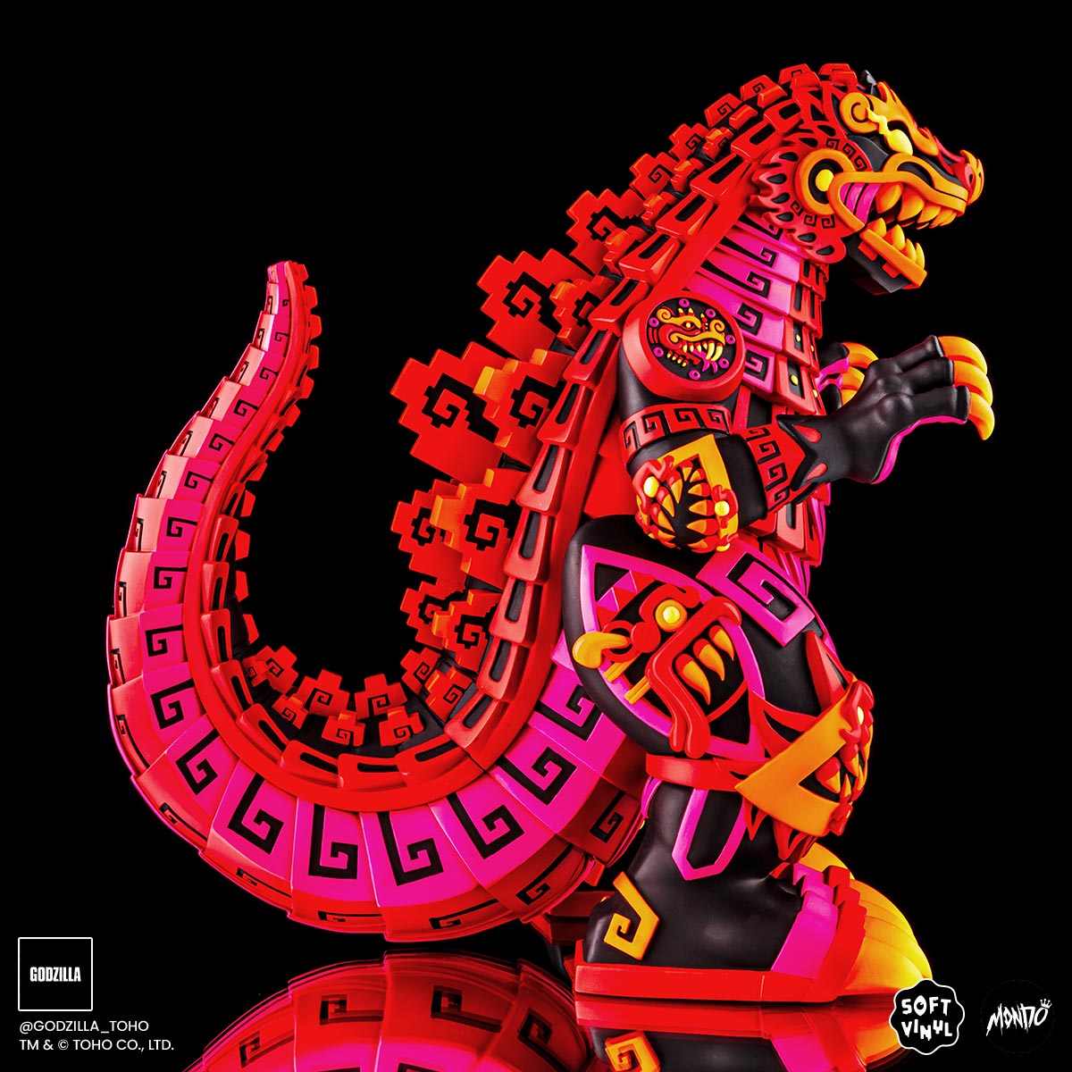 Godzilla Vinyl Designer Figure by Urban Aztec - Burning Variant Timed Edition - Collectible Toy for Anime Fans, Home Decor & Gift for Movie Lovers