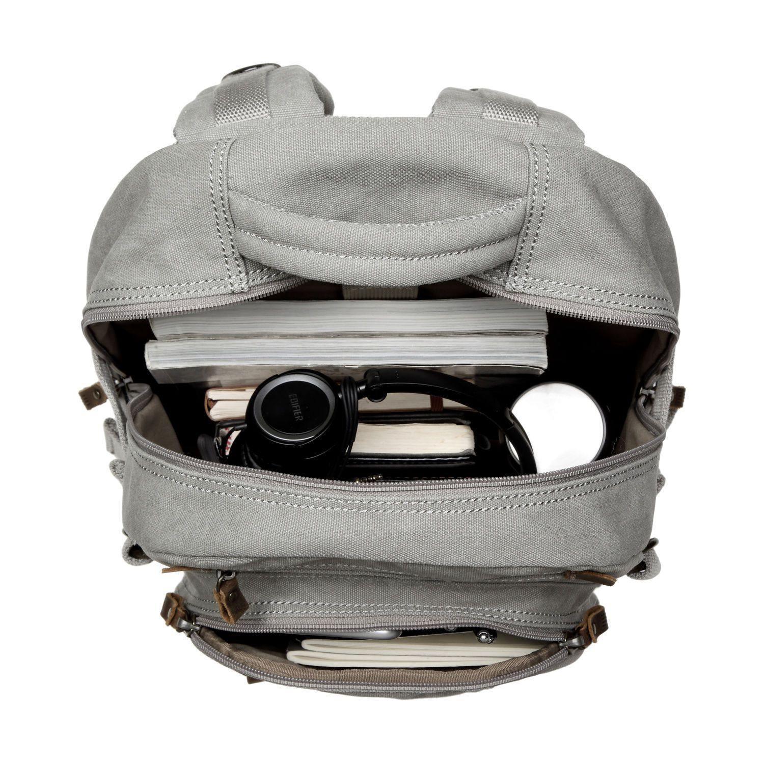 TRP0257 Troop London Classic Canvas Laptop Backpack - Large 15.6 Inch Waterproof Travel Backpack for Men & Women - Perfect for Work, School, College & Business Trips