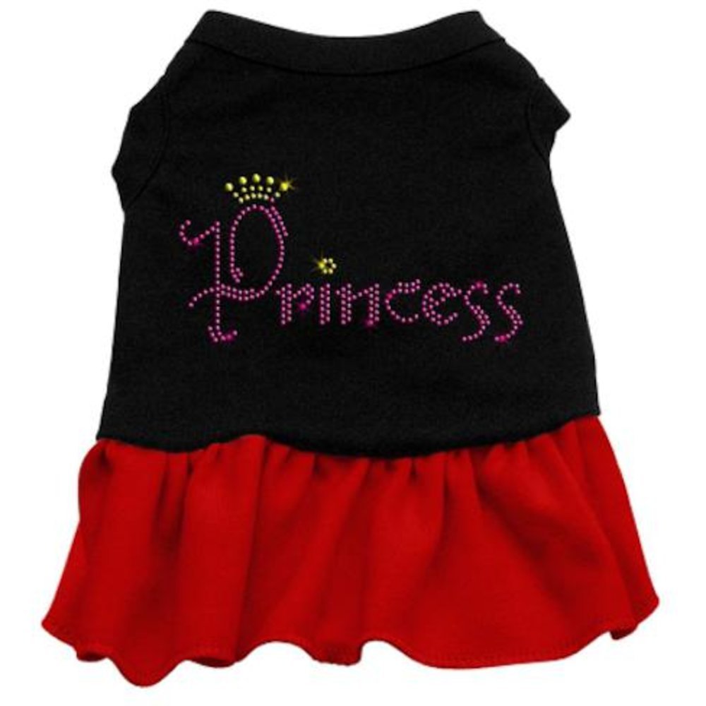 Princess Style Rhinestone Pet Dress for Dogs & Cats - Black with Red Accents, Size 2XL (20-25 lbs) | Perfect for Parties, Photo Shoots & Special Occasions