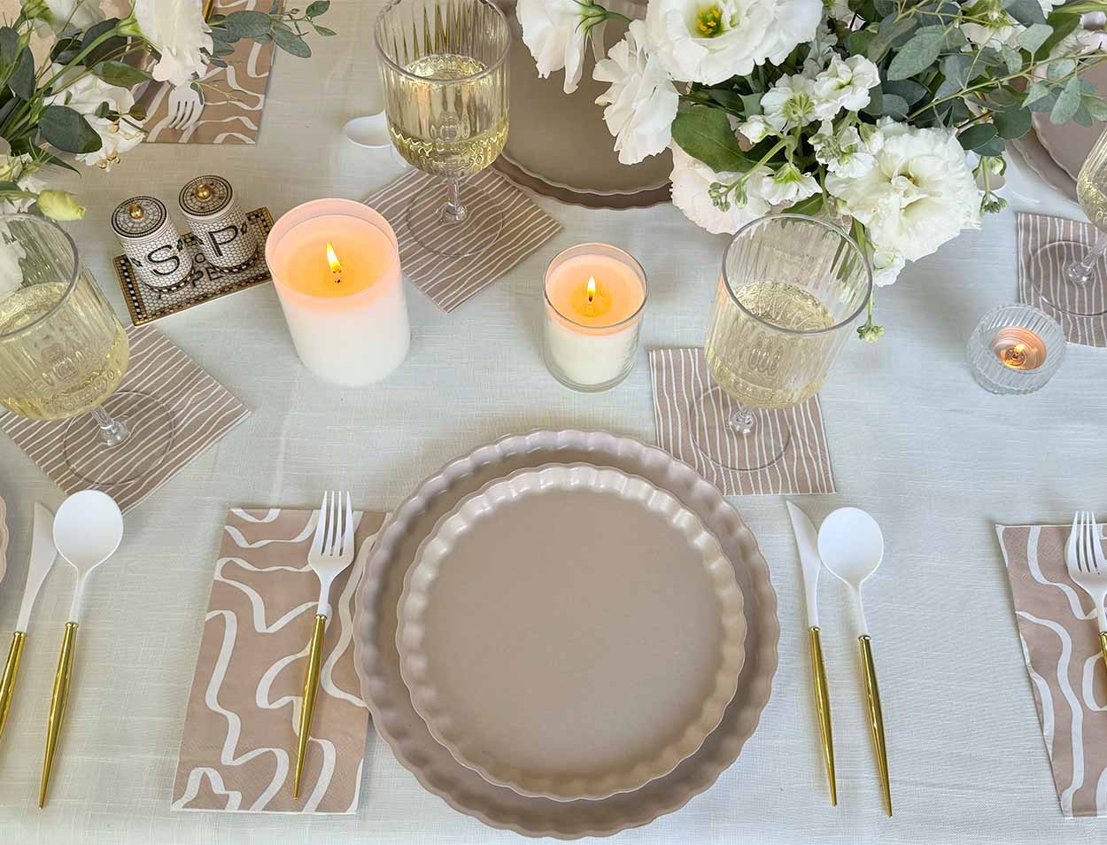 Eco-Friendly Compostable Tableware Set - Biodegradable Plates, Bowls, Utensils for Sustainable Dining | Perfect for Parties, Picnics, Camping & Zero Waste Lifestyle