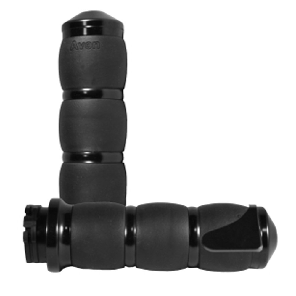 Avon Black Velvet Air Grips with Throttle Boss for 2008 & Newer TBW Harley Touring Models - Comfortable Motorcycle Handlebar Grips for Long Rides and Highway Cruising (AIR-96-BOSS-FLY)