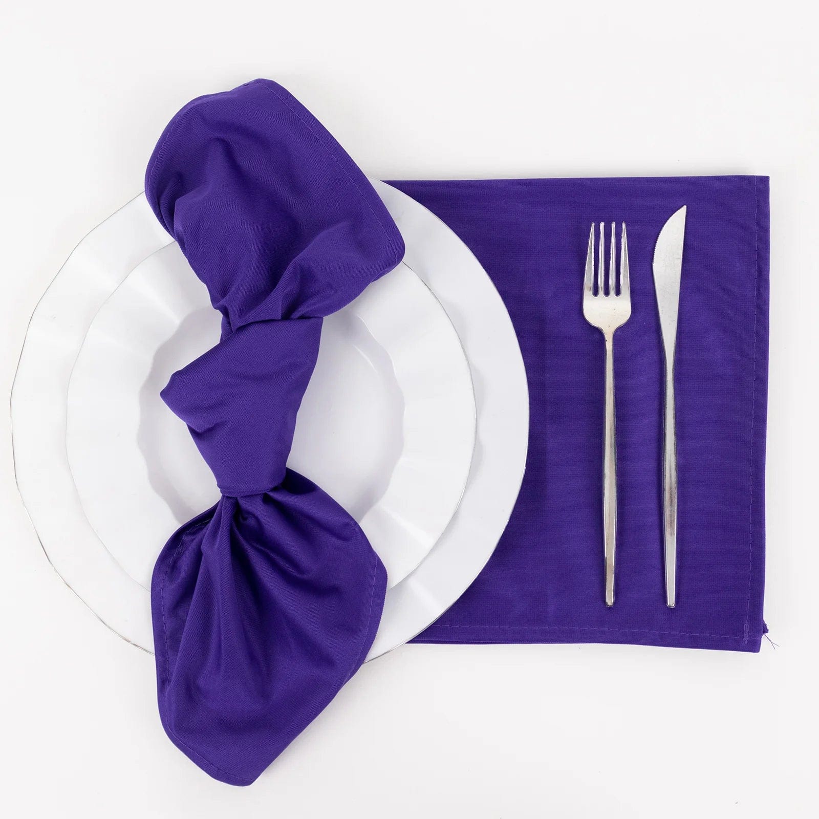 5 Premium 20x20 Inch Scuba Polyester Dinner Napkins - Soft & Absorbent for Fine Dining, Weddings & Formal Events