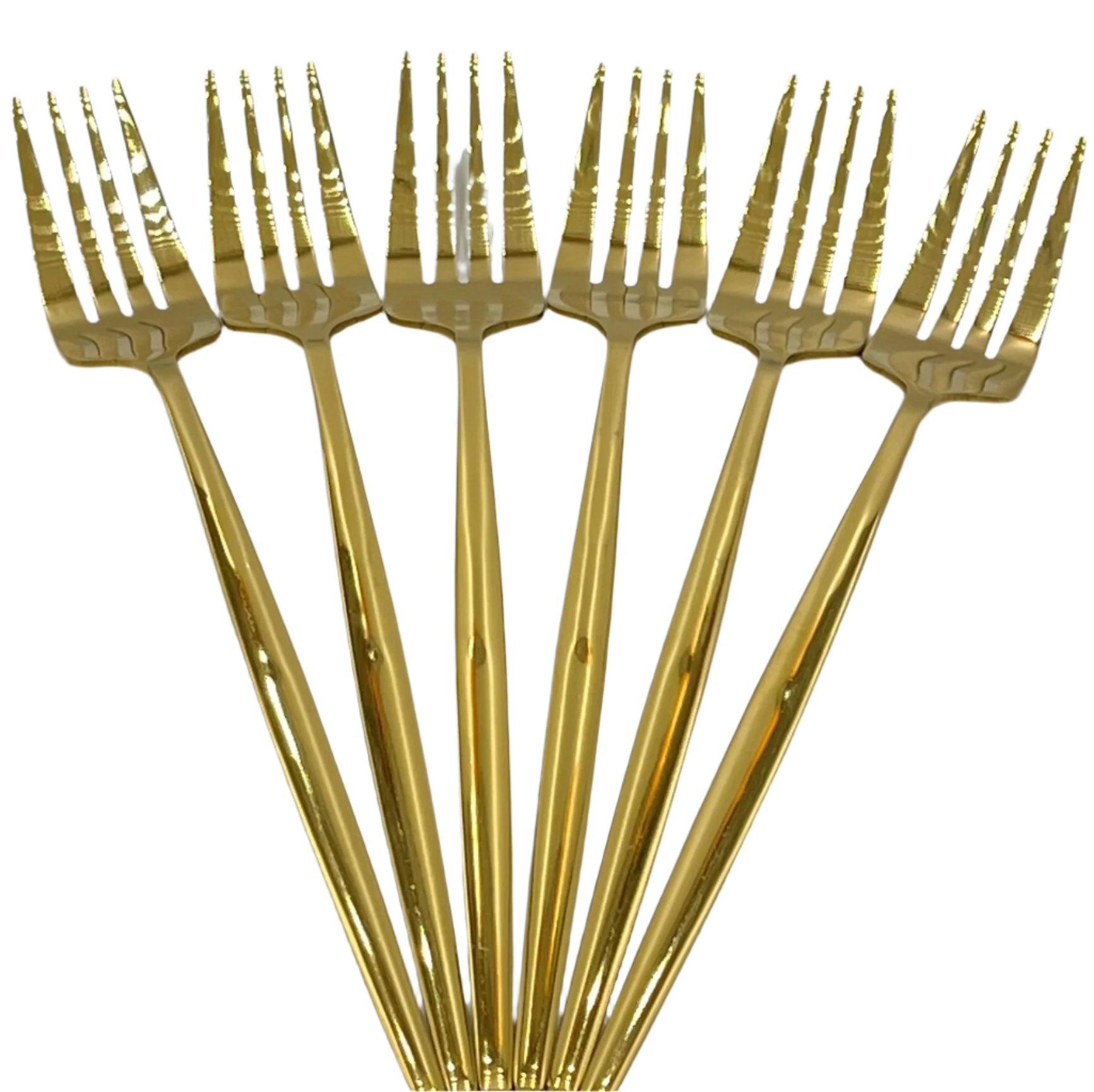 6-Piece Gold Dinner Fork Set - Elegant Flatware for Fine Dining, Restaurants & Home Entertaining