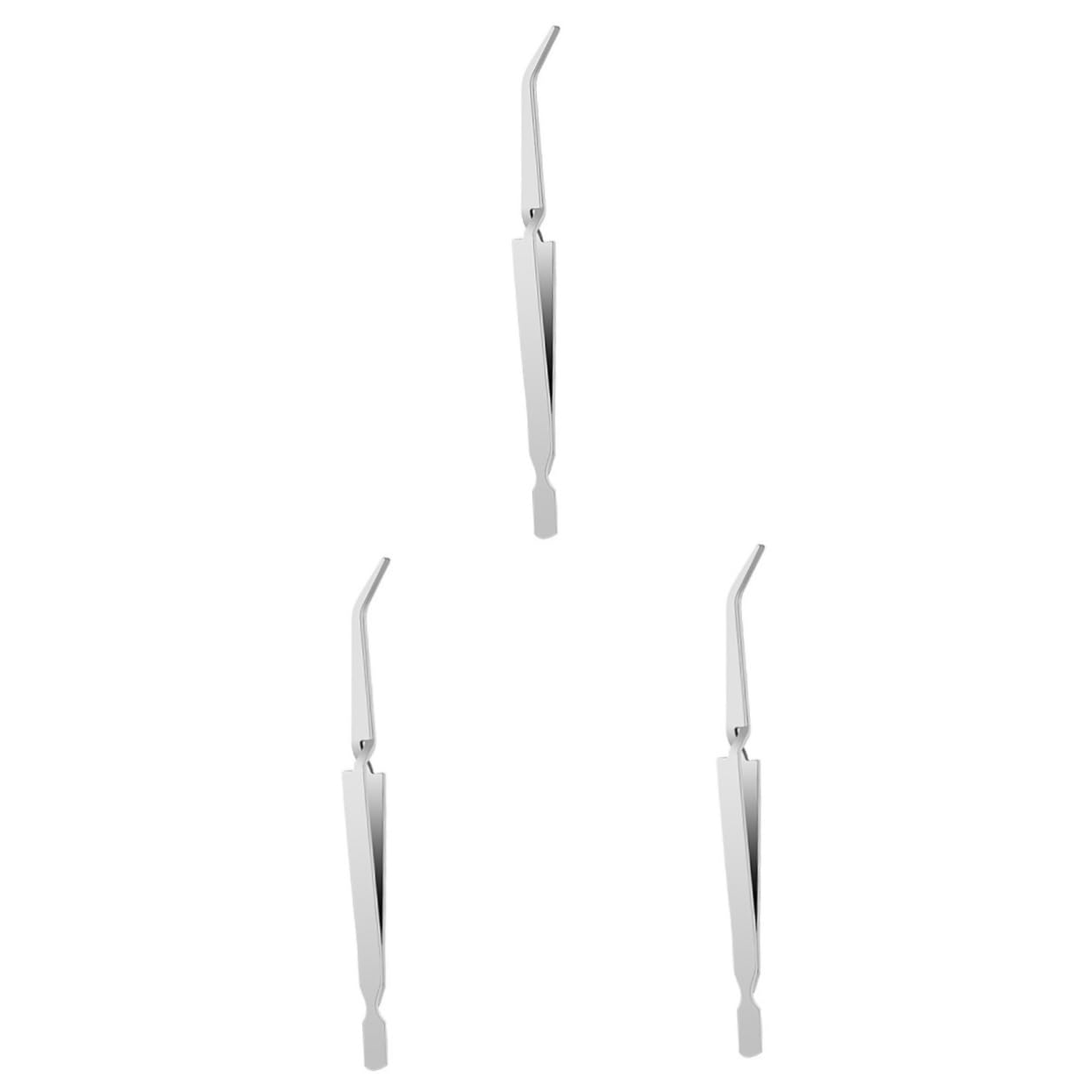 Ipetboom 3-Piece Professional Stainless Steel Nail Pincher Tweezers Set - Silver Nail Clippers & Forceps for Precise Nail Art, Manicure & Pedicure - Perfect for Salon, Home Use & DIY Nail Designs