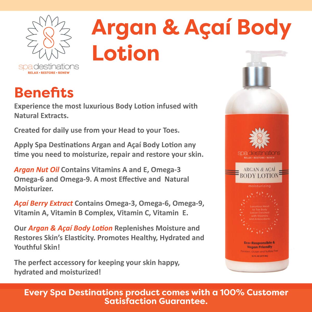 Argan & Acai Body Wash and Lotion Gift Set - 16oz Clean & Tropical Scent Duo | Perfect for Spa Day, Self-Care & Luxury Bath Time