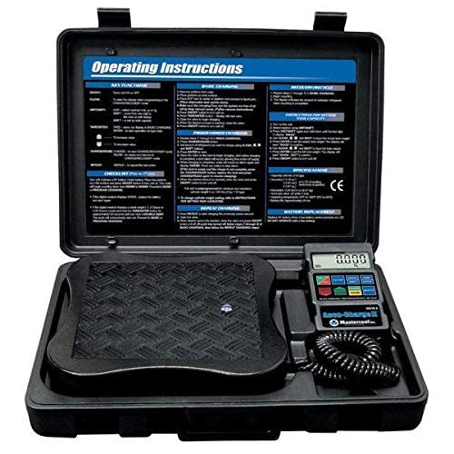 Mastercool 98210-A Digital Refrigerant Scale - Precision Electronic Weight Measurement for HVAC & Auto AC Refrigerant Charging - Black (Ideal for HVAC Technicians & Automotive AC Repair)