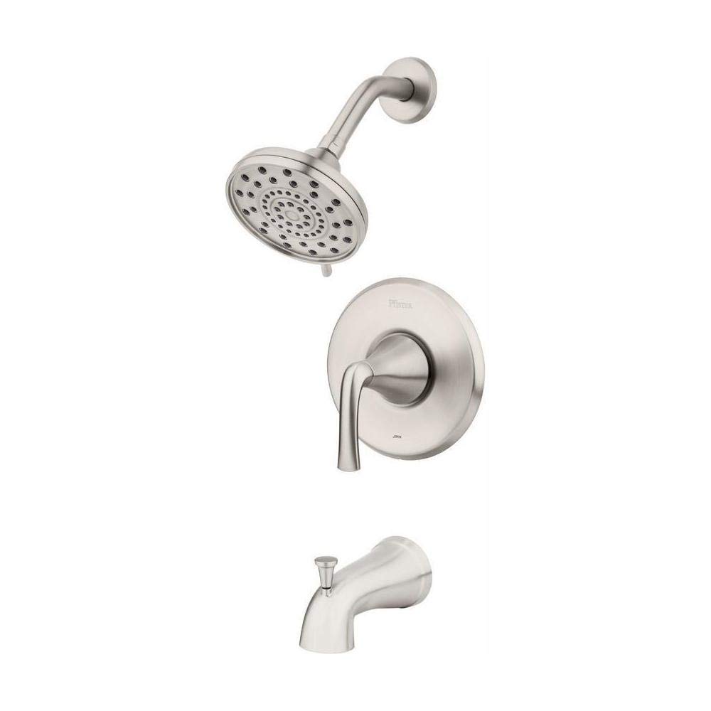 Pfister Ladera Single-Handle 3-Spray Shower Faucet in Brushed Nickel - Spot Defense Finish for Bathroom & Tub - Easy Installation, Modern Design for Home Renovation