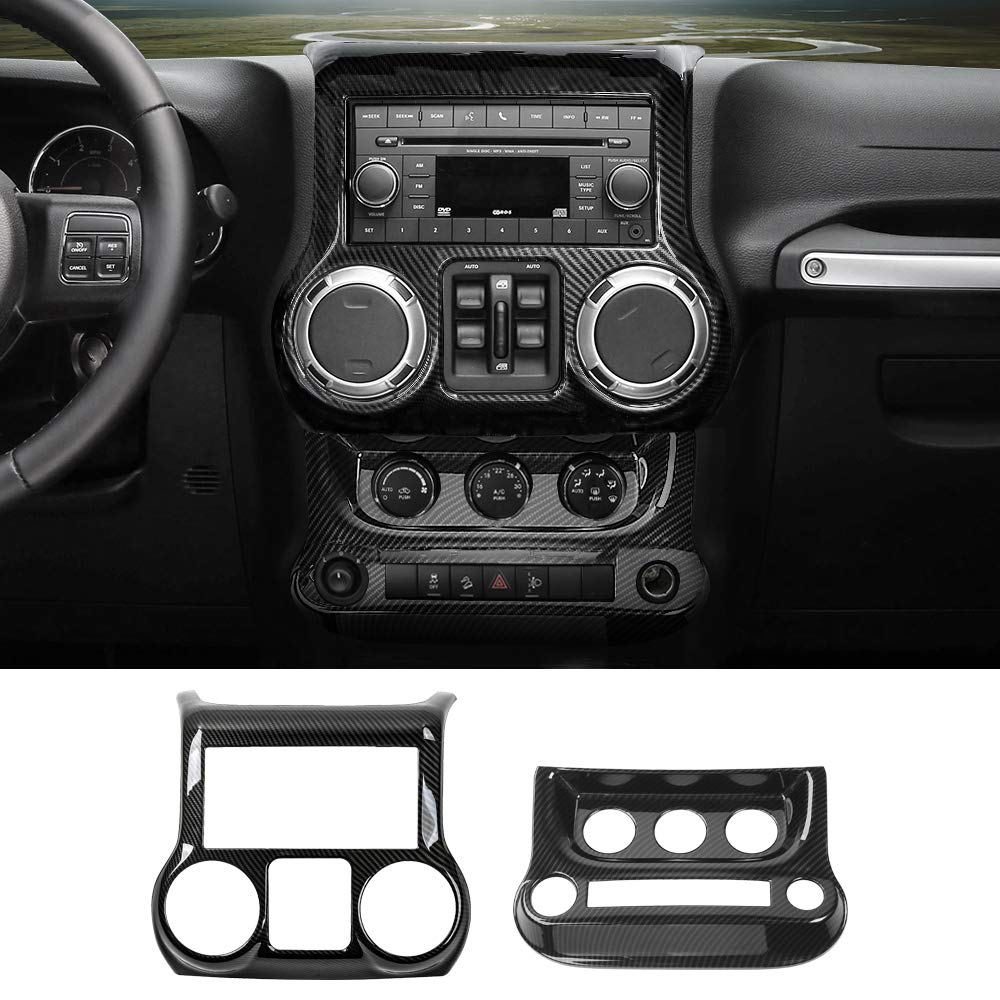 RT-TCZ Carbon Fiber Interior Trim Kit for Jeep Wrangler JK & JKU (2011-2017) - Dashboard & Center Console Accessories | Off-Road & Daily Driving Upgrade