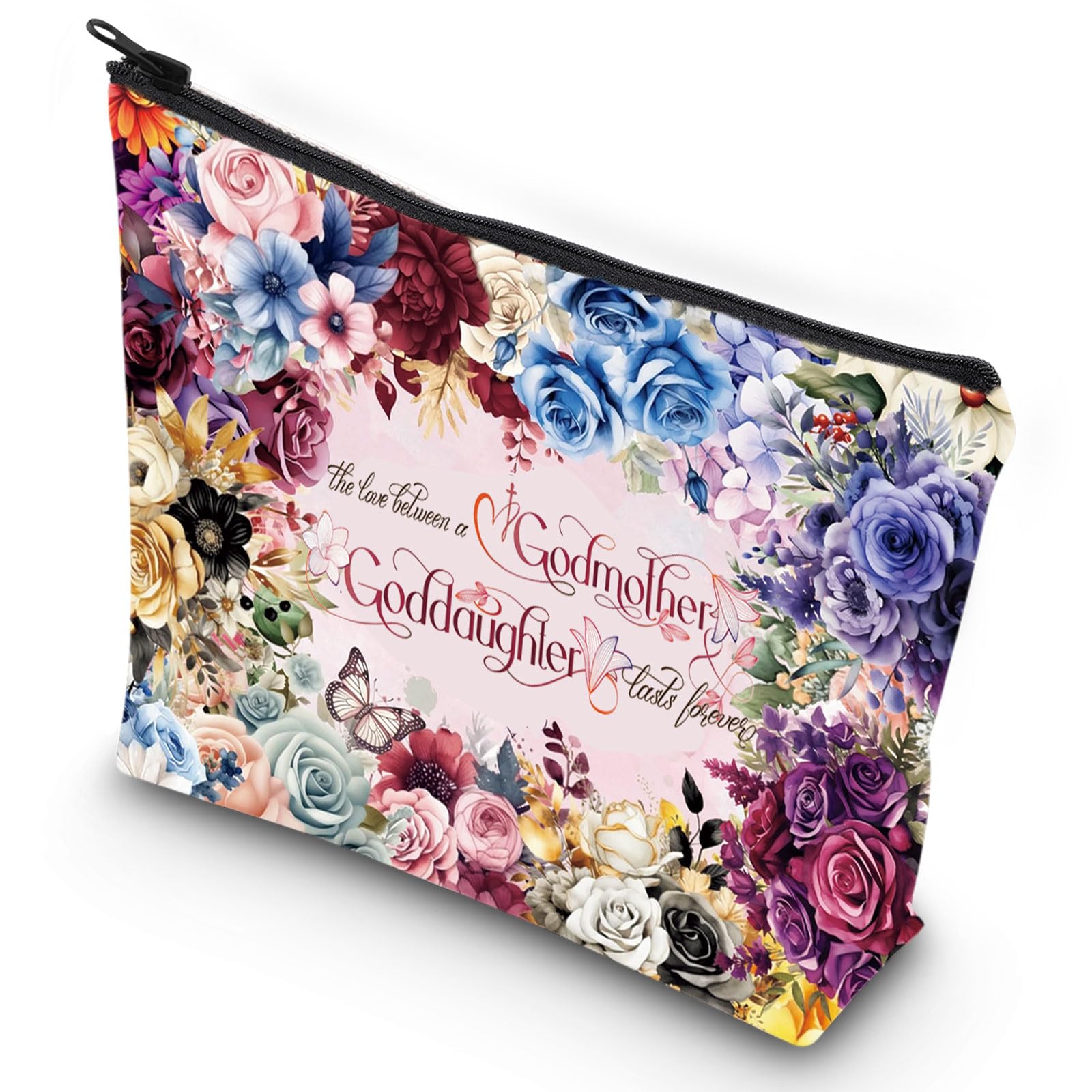 G2TUP Godmother Goddaughter Gift Set - Elegant Makeup Pouch for Baptism, Confirmation & Special Occasions | Perfect Godmother Proposal Present & Keepsake for New Goddaughters