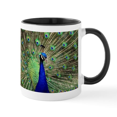White/Black Inside - Peacock Mugs
