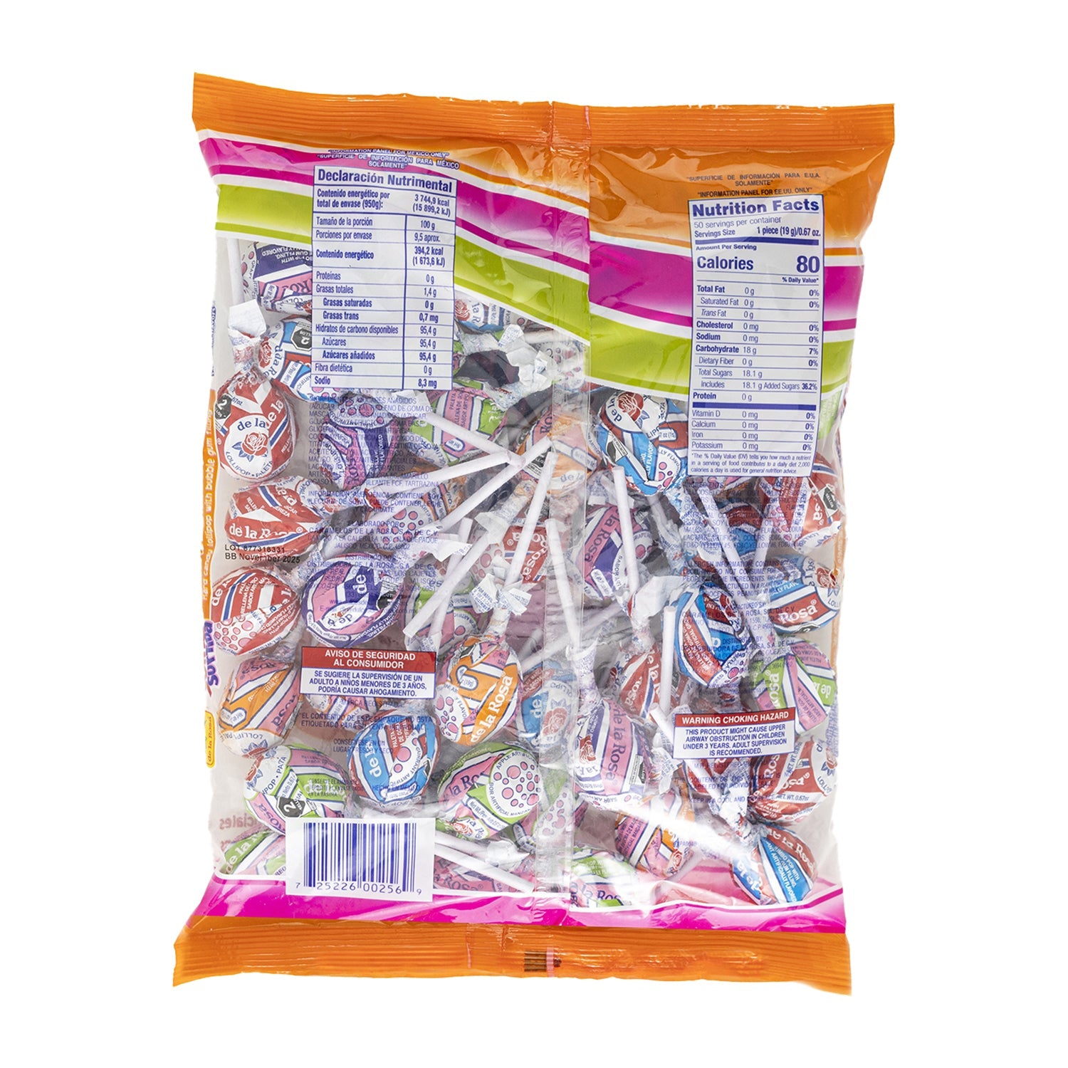 De La Rosa Jumbo Surtida Mexican Candy Assortment - 50ct Bag of Assorted Flavors | Perfect for Parties, Gifts & Snacking