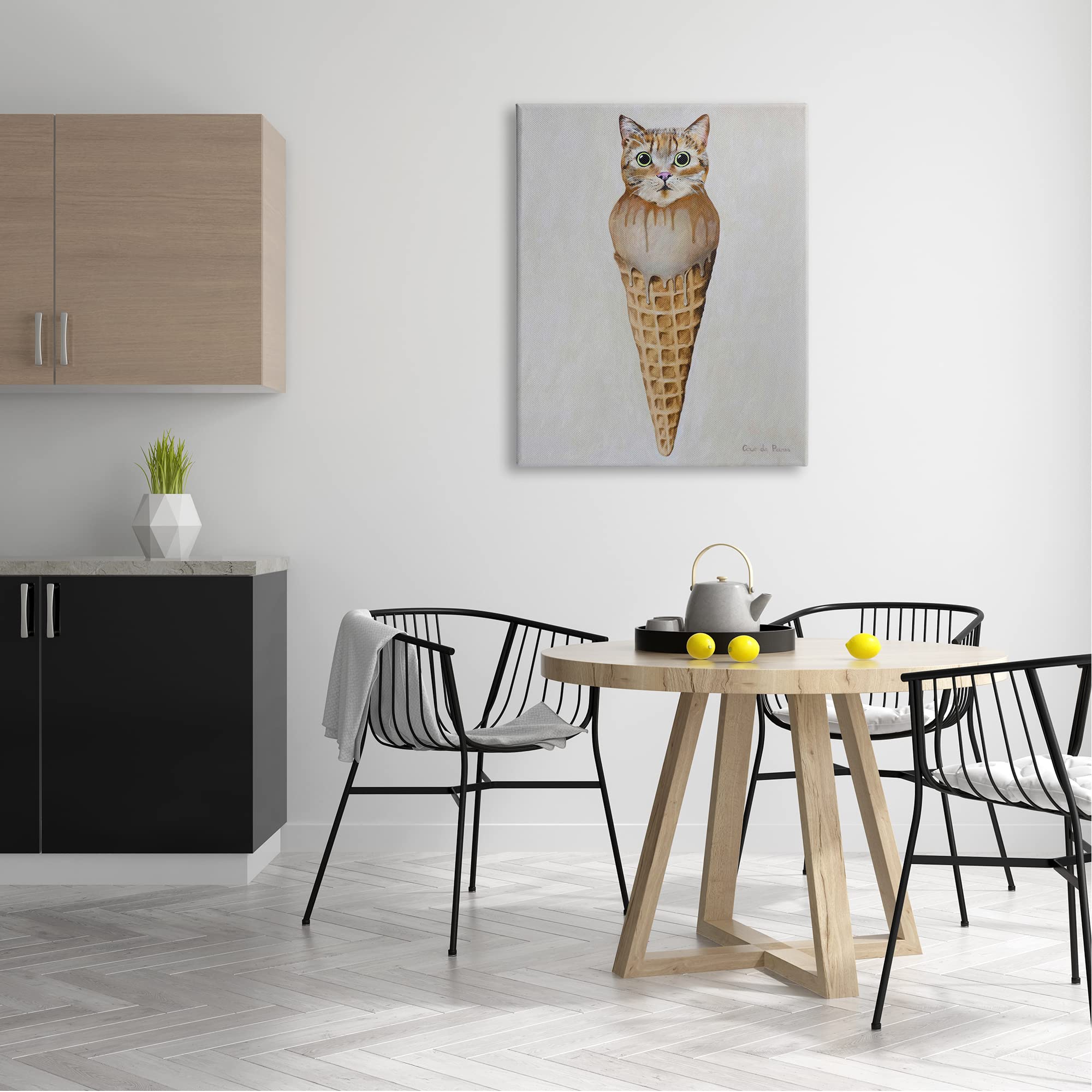 Stupell Industries Dalmatian Dog Ice Cream Scoop Waffle Cone - Fun Kitchen Decor by Coco de Paris | Perfect for Ice Cream Parlors, Birthday Parties & Dog Lover Gifts