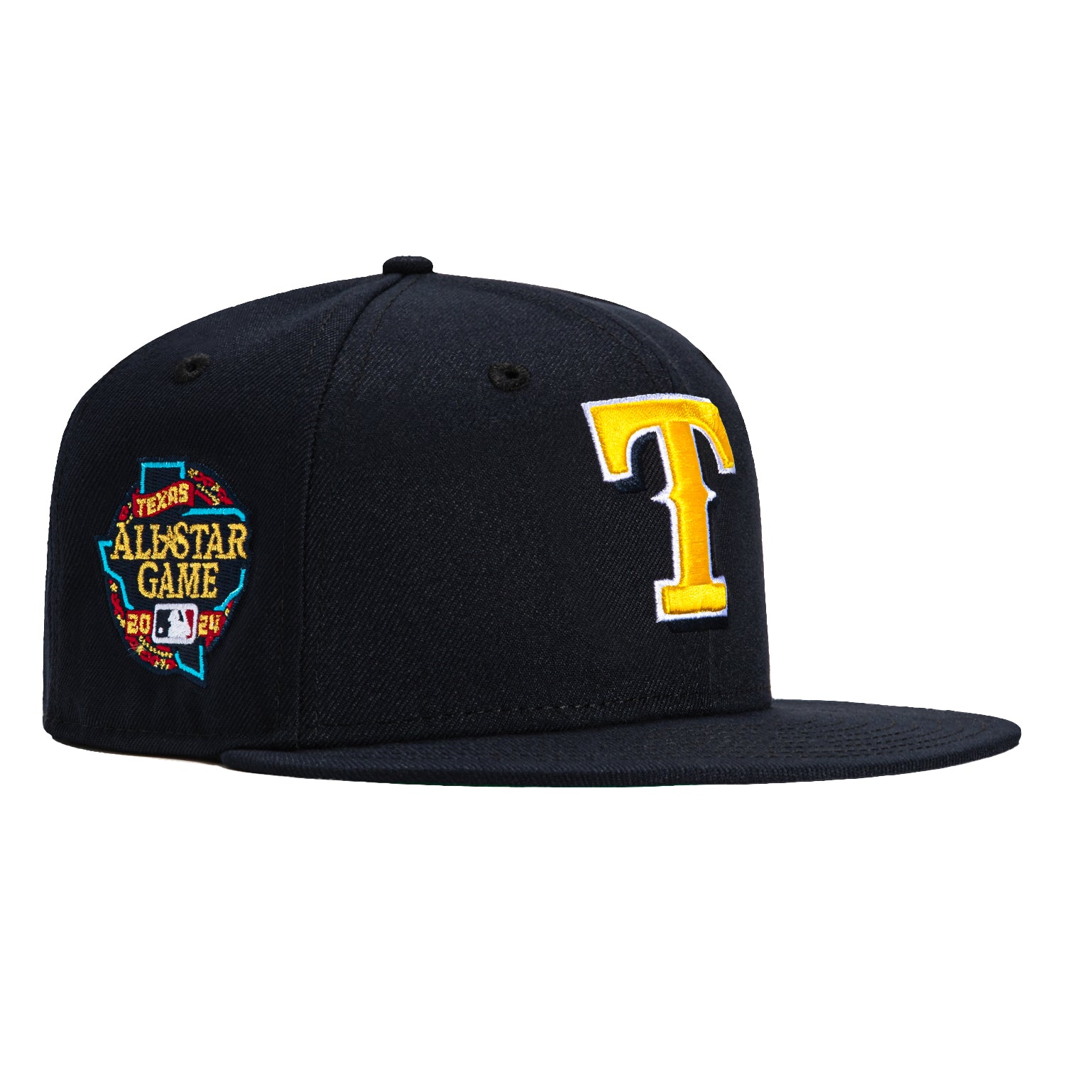 New Era 59Fifty Texas Rangers 2024 All Star Game Patch Baseball Cap - Navy & Gold Embroidered MLB Snapback Hat for Men | Game Day, Fan Gear, Streetwear Fashion